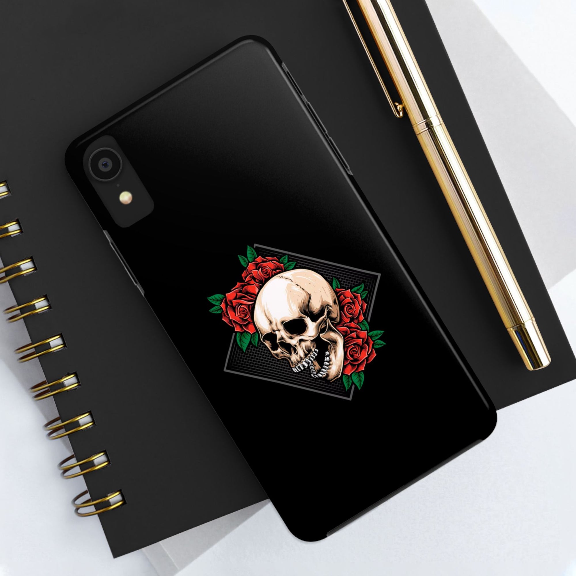 Tough Phone Cases with Skull and Roses Design | Edgy Protection, iPhone & Android Covers, Gothic Gifts, Unique Phone Accessories