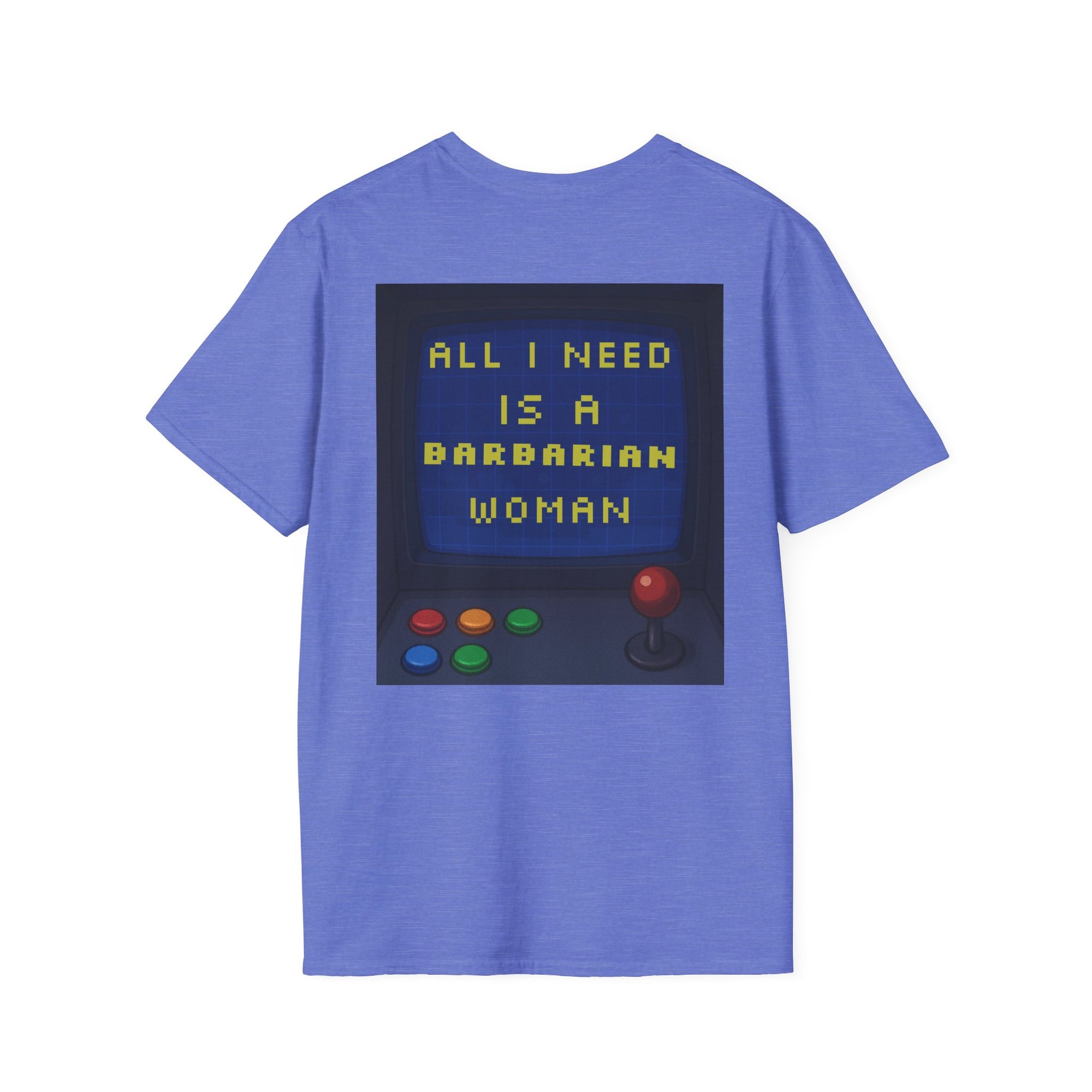 Unisex Barbarian Woman T-Shirt - Softstyle Graphic Tee for Gamers, Gifts for Her, Casual Wear, Birthday Present, Retro Style