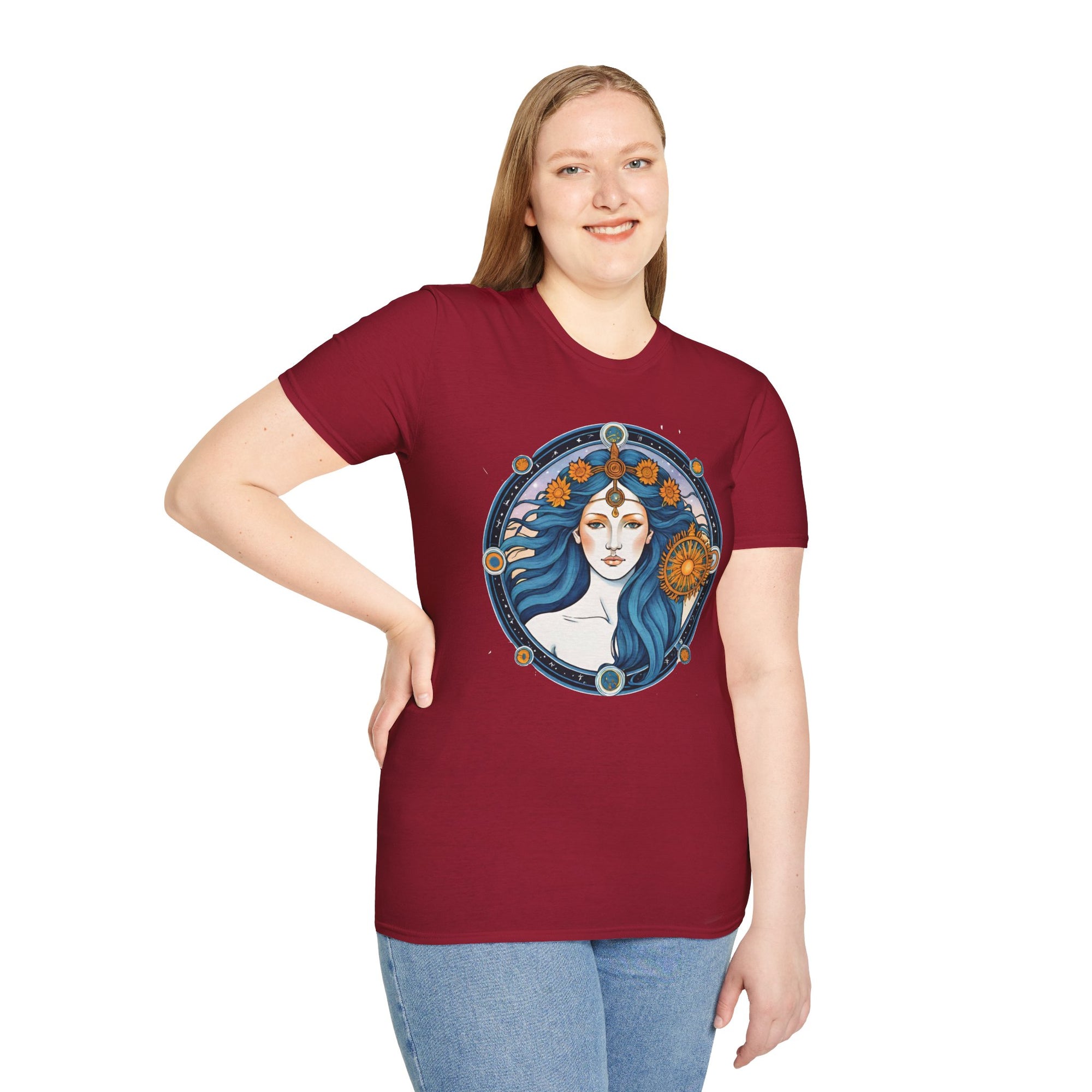Celestial Goddess Unisex T-Shirt, Bohemian Tee, Astrology Shirt, Gift for Her, Spiritual Fashion, Horoscope Apparel