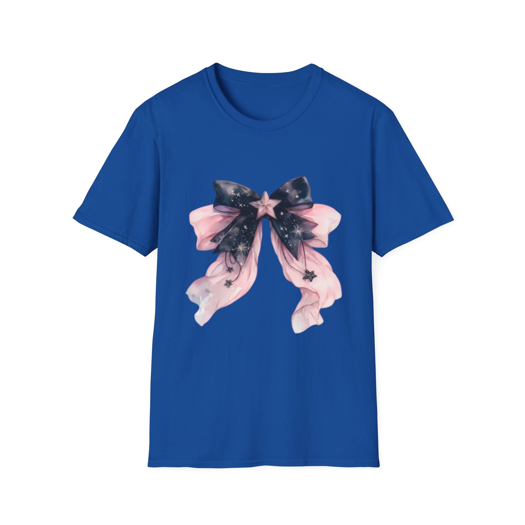Whimsical Starry Bow T-Shirt, Cute Graphic Tee, Casual Wear, Gift for Her, Summer Fashion, Birthday Present