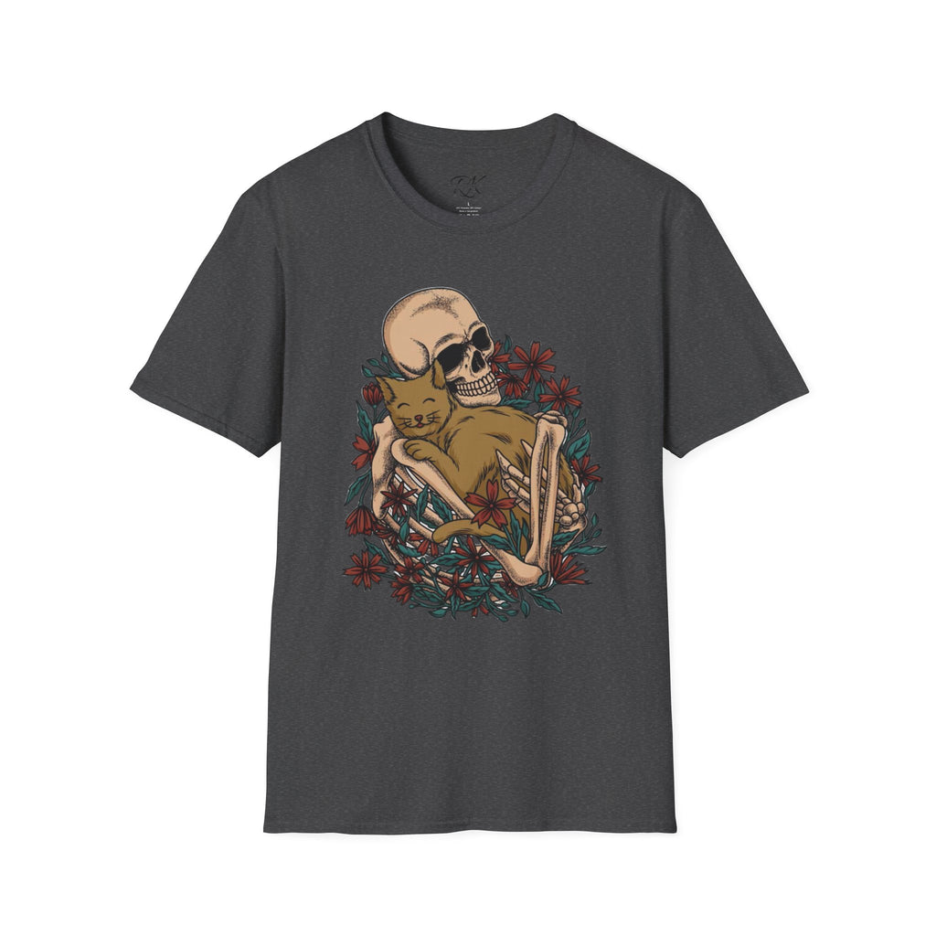 Skeleton Floral Unisex T-Shirt, Cute Grunge Tee, Quirky Halloween Shirt, Casual Everyday Wear, Unique Graphic Top