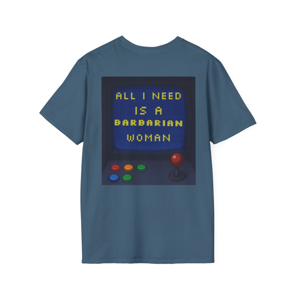 Unisex Barbarian Woman T-Shirt - Softstyle Graphic Tee for Gamers, Gifts for Her, Casual Wear, Birthday Present, Retro Style