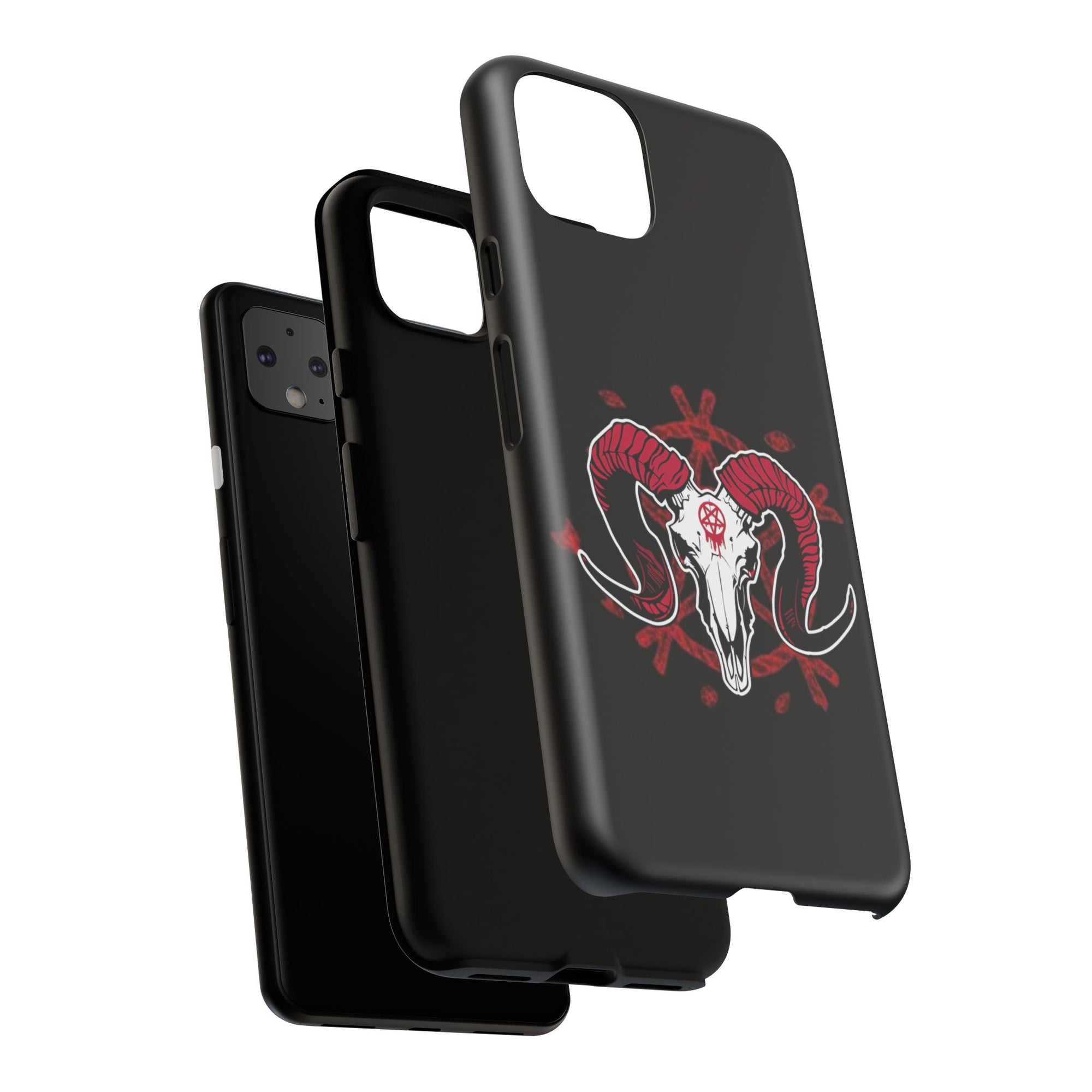 Tough Cases: Dark Aesthetic Phone Case, Gothic Phone Cover, Unique Gift for Him, Occult Design, Animal Skull Artwork, Halloween Decor
