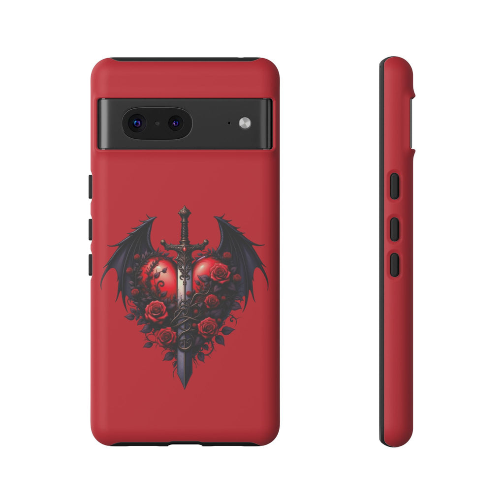 Tough Cases - Gothic Heart Phone Case, Edgy Accessories for Him, Unique Gifts for Her, Valentine's Day, Birthday, Artsy Phone Cover