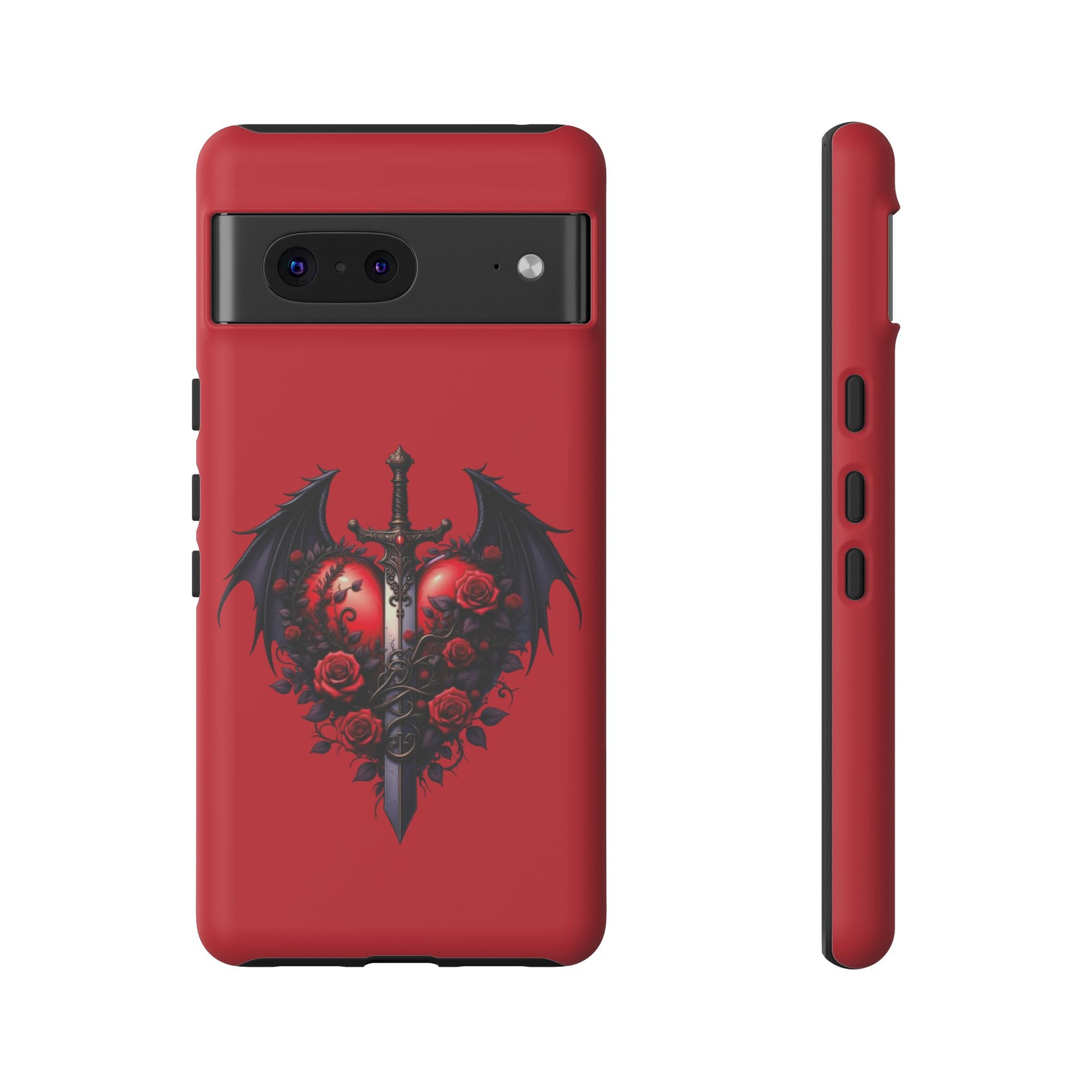Tough Cases - Gothic Heart Phone Case, Edgy Accessories for Him, Unique Gifts for Her, Valentine's Day, Birthday, Artsy Phone Cover