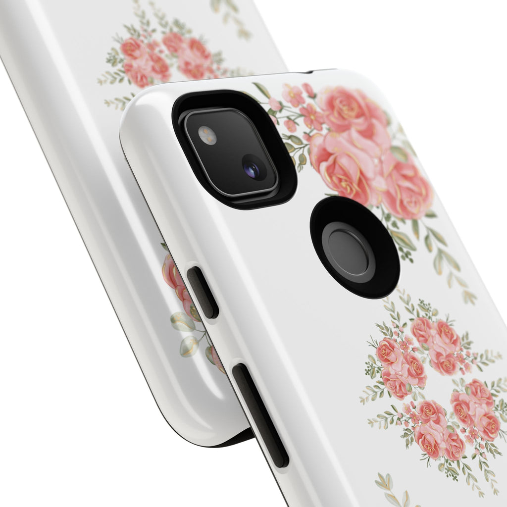 Floral Phone Case, Tough iPhone Case, Rose Design Case, Gift for Her, Floral Phone Cover