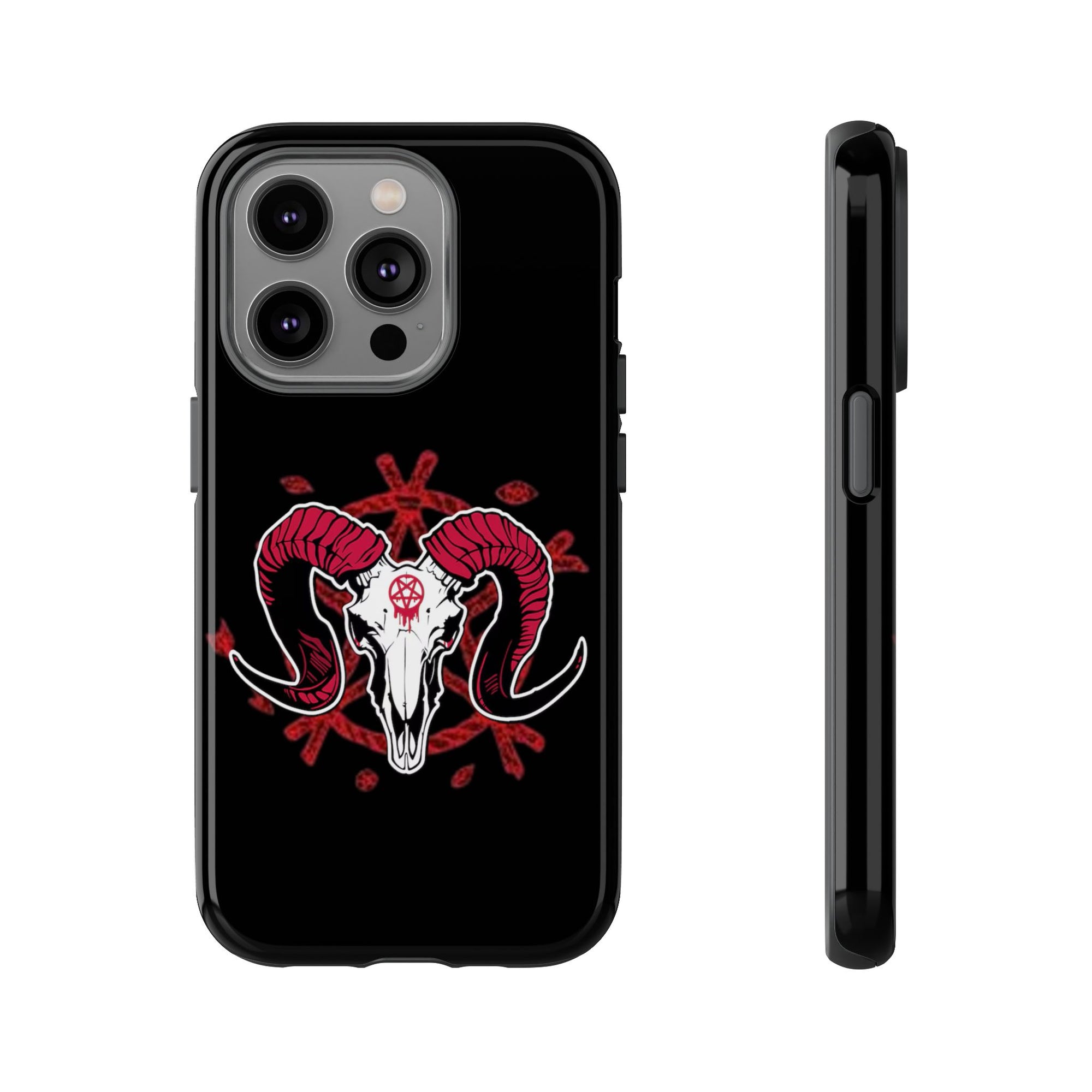 Tough Cases: Dark Aesthetic Phone Case, Gothic Phone Cover, Unique Gift for Him, Occult Design, Animal Skull Artwork, Halloween Decor