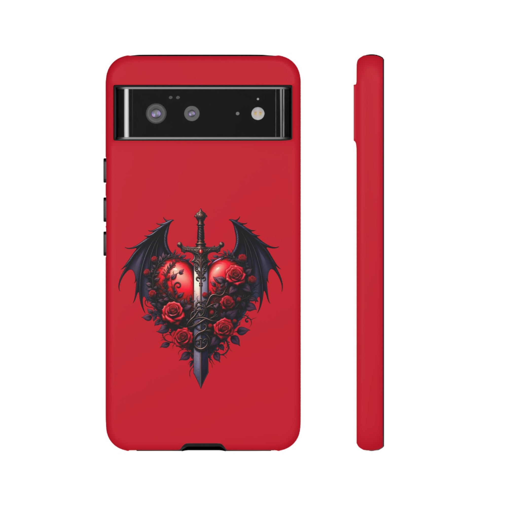 Tough Cases - Gothic Heart Phone Case, Edgy Accessories for Him, Unique Gifts for Her, Valentine's Day, Birthday, Artsy Phone Cover