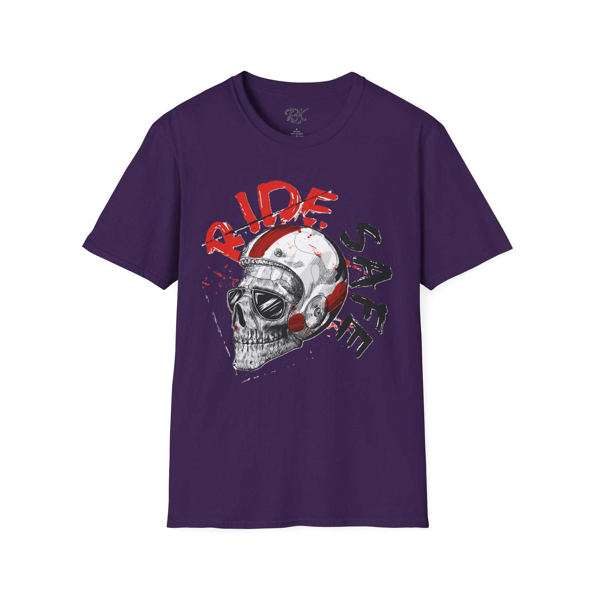 Ride Safe Skull T-Shirt | Unisex Softstyle Tee for Bikers | Perfect for Motorcyclists, Casual Wear, Gifts, and Events