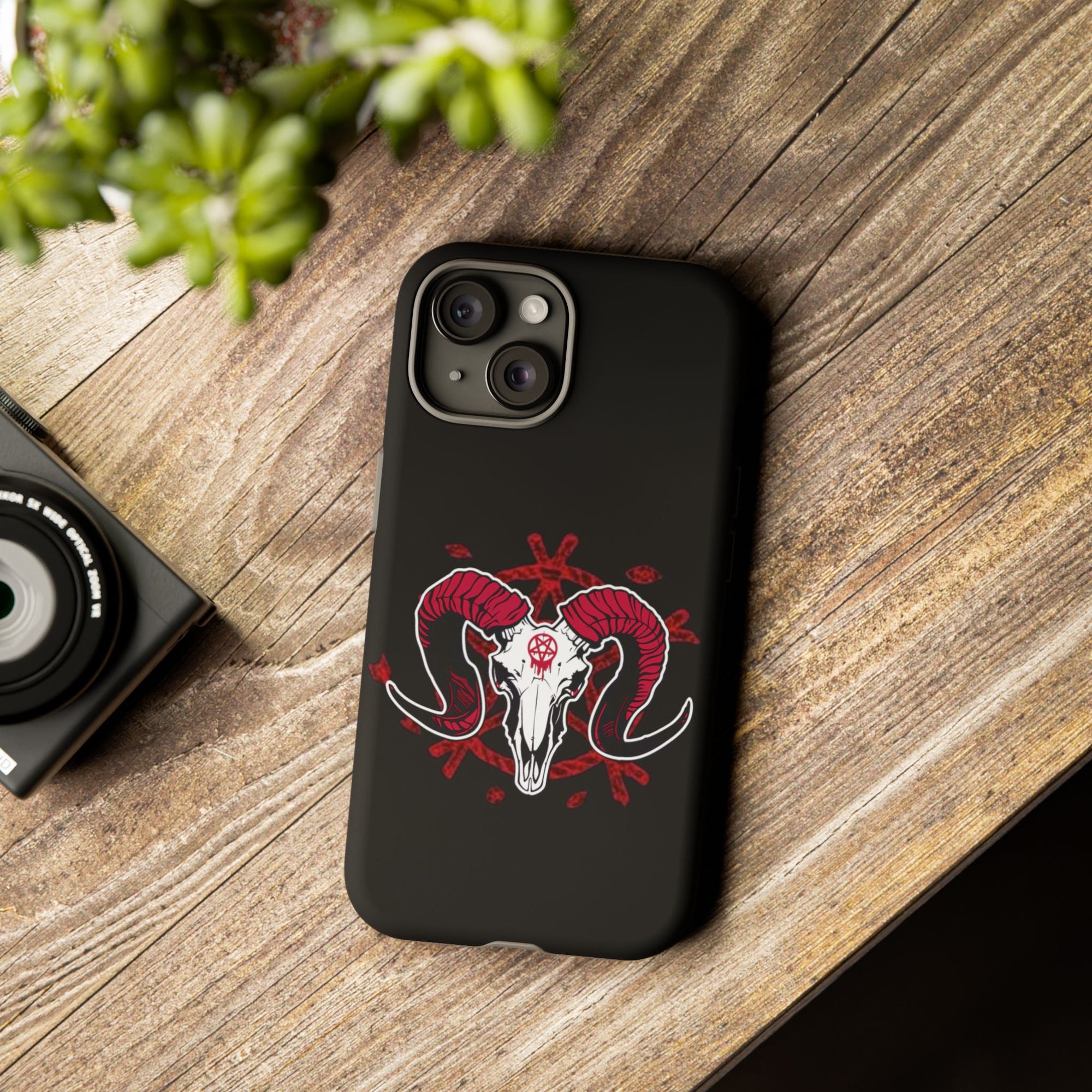 Tough Cases: Dark Aesthetic Phone Case, Gothic Phone Cover, Unique Gift for Him, Occult Design, Animal Skull Artwork, Halloween Decor
