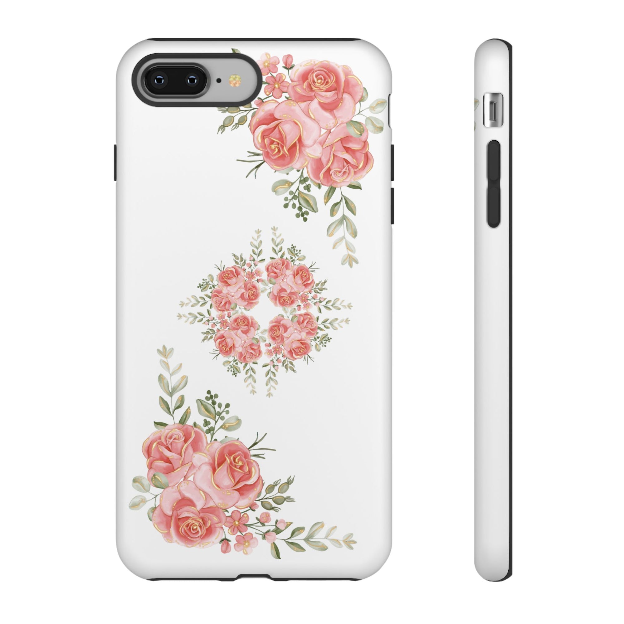 Floral Phone Case, Tough iPhone Case, Rose Design Case, Gift for Her, Floral Phone Cover