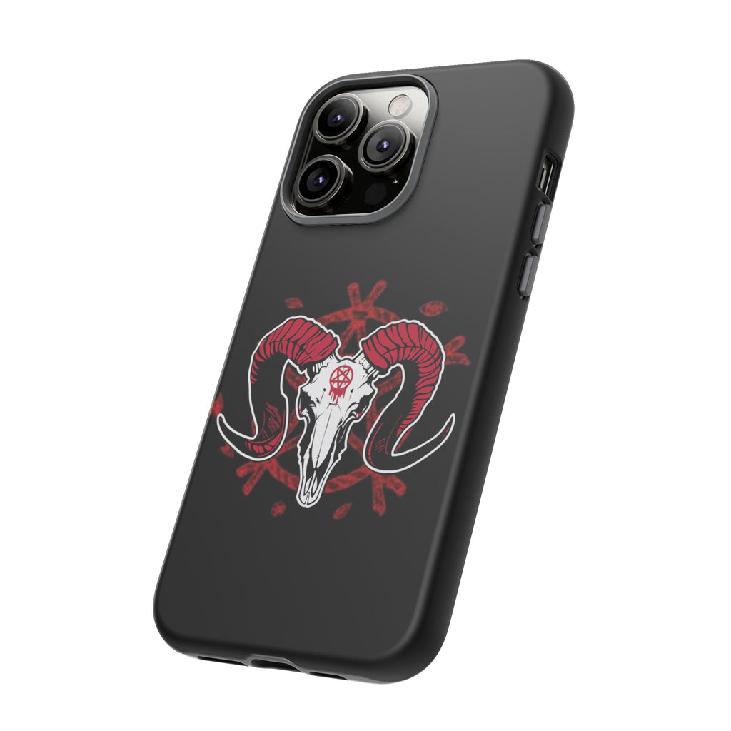 Tough Cases: Dark Aesthetic Phone Case, Gothic Phone Cover, Unique Gift for Him, Occult Design, Animal Skull Artwork, Halloween Decor