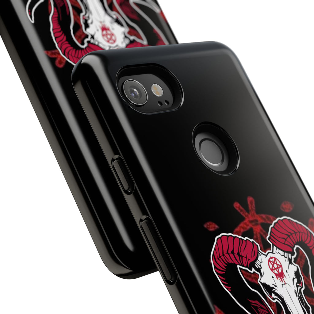 Tough Cases: Dark Aesthetic Phone Case, Gothic Phone Cover, Unique Gift for Him, Occult Design, Animal Skull Artwork, Halloween Decor