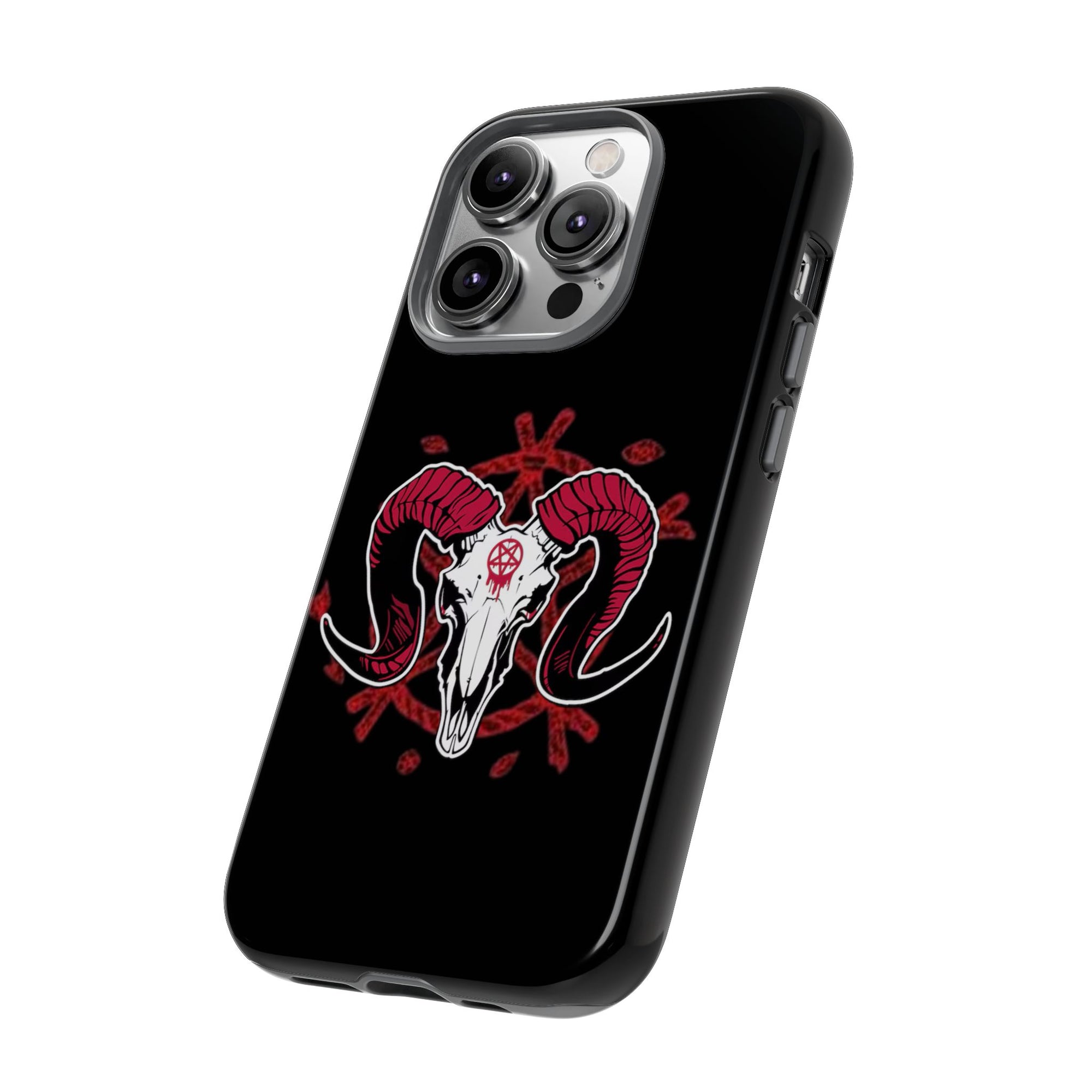 Tough Cases: Dark Aesthetic Phone Case, Gothic Phone Cover, Unique Gift for Him, Occult Design, Animal Skull Artwork, Halloween Decor