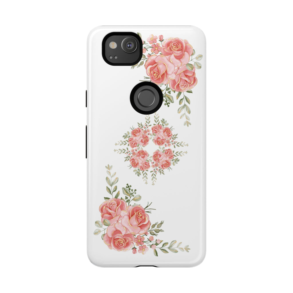 Floral Phone Case, Tough iPhone Case, Rose Design Case, Gift for Her, Floral Phone Cover