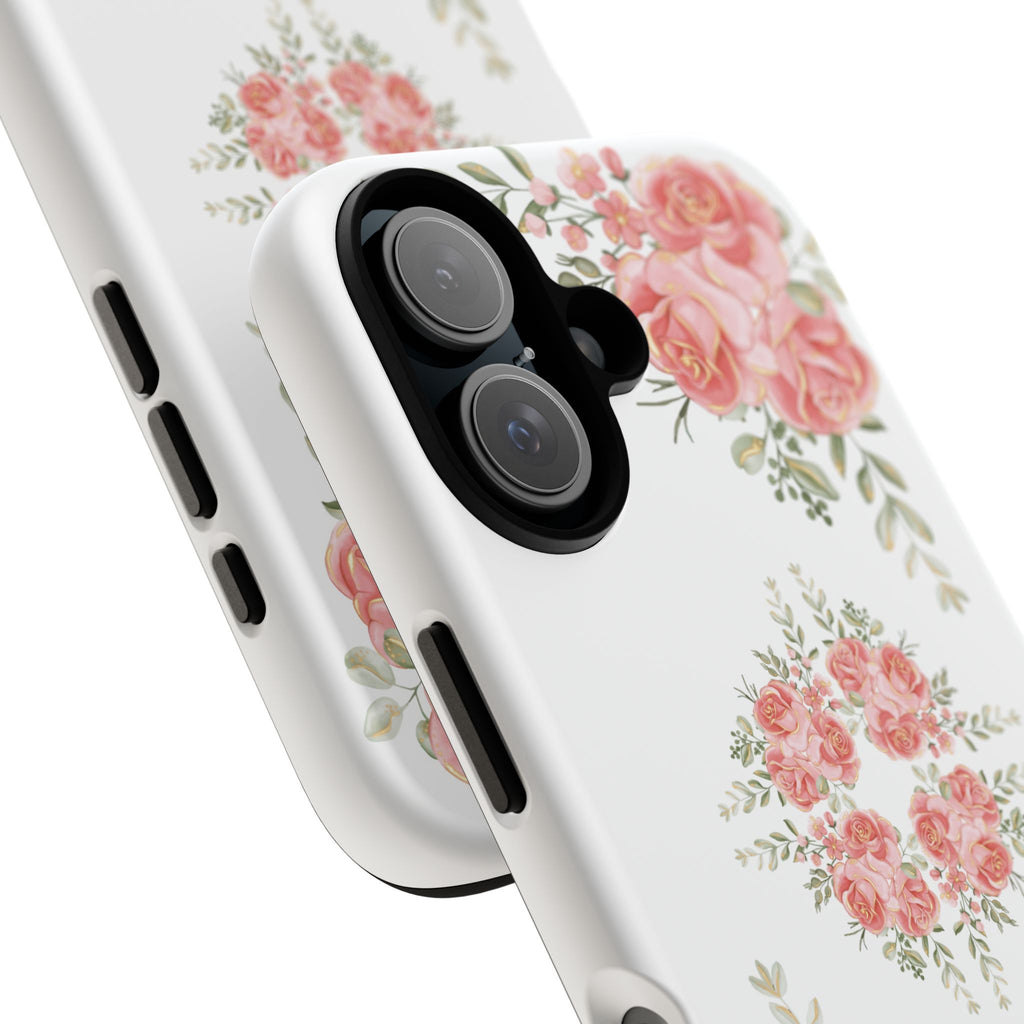 Floral Phone Case, Tough iPhone Case, Rose Design Case, Gift for Her, Floral Phone Cover