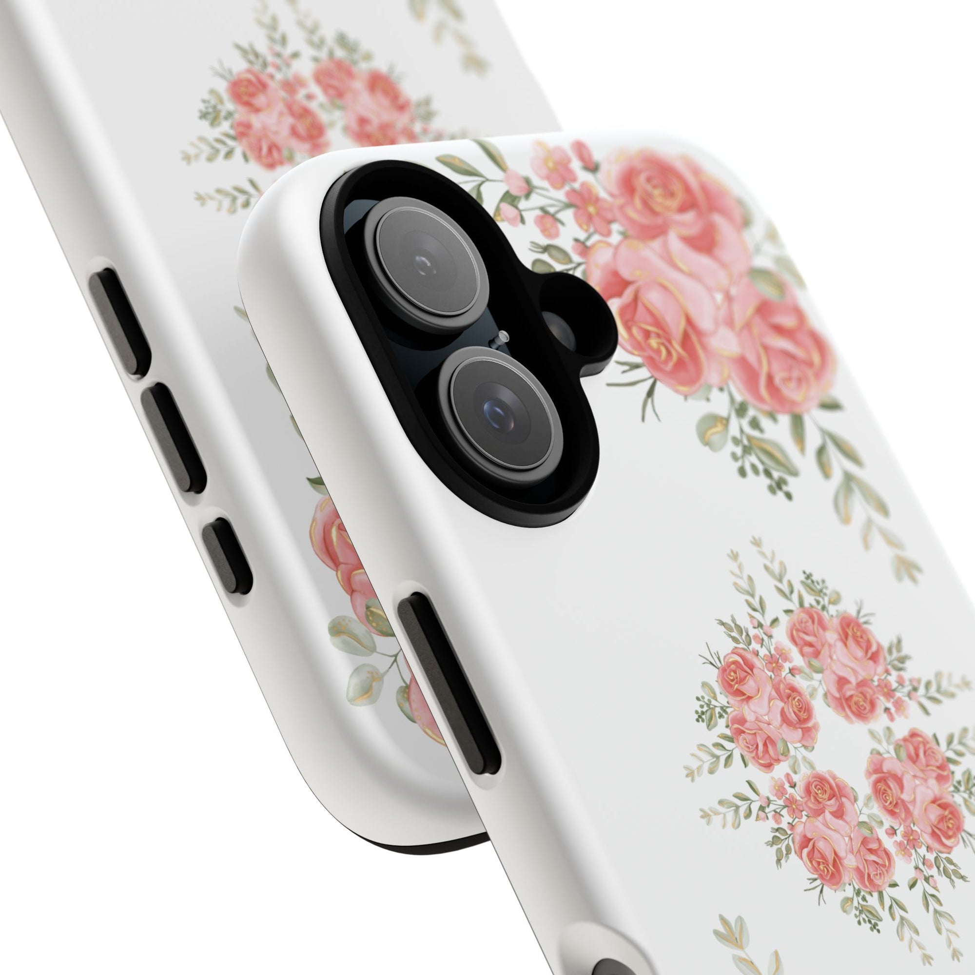 Floral Phone Case, Tough iPhone Case, Rose Design Case, Gift for Her, Floral Phone Cover