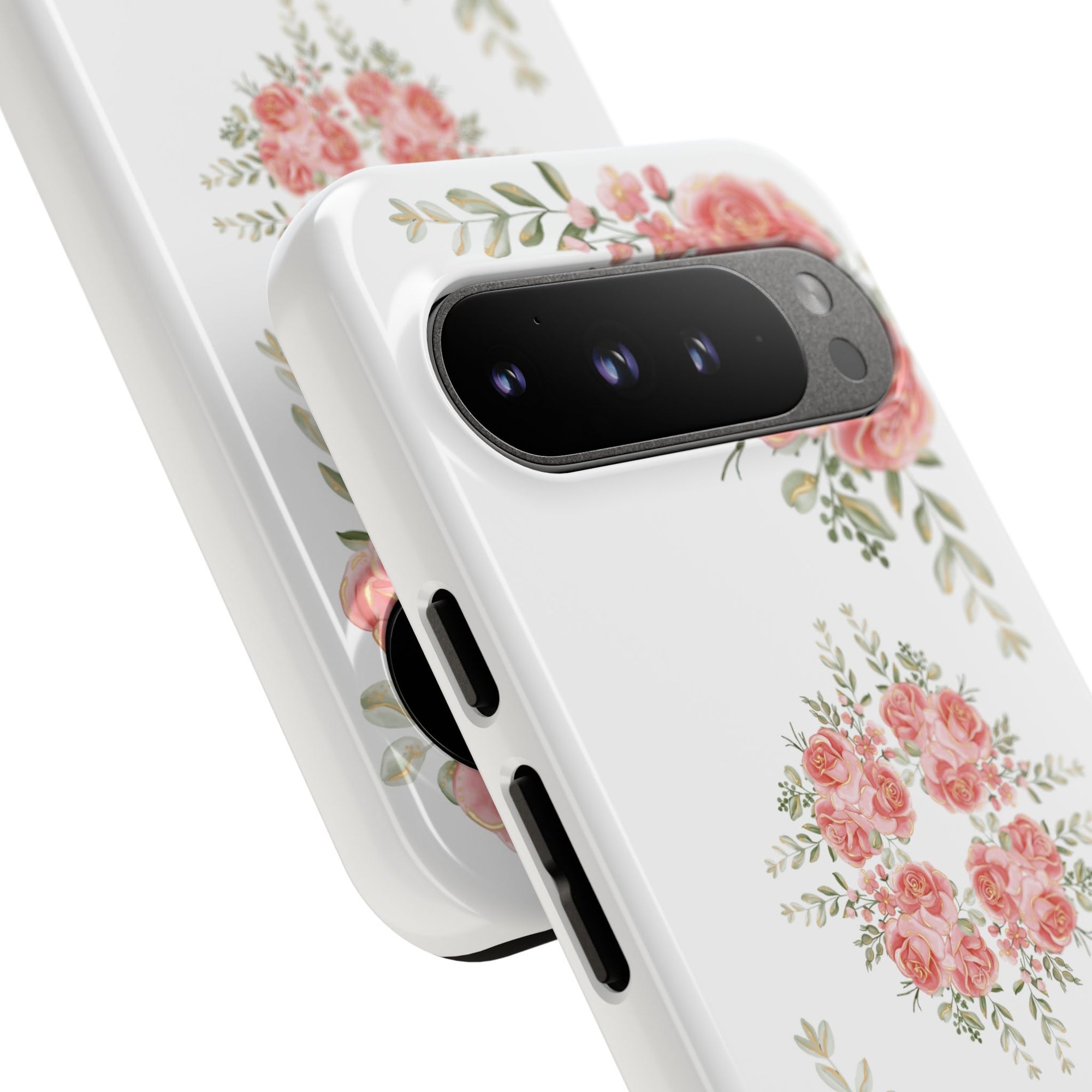 Floral Phone Case, Tough iPhone Case, Rose Design Case, Gift for Her, Floral Phone Cover