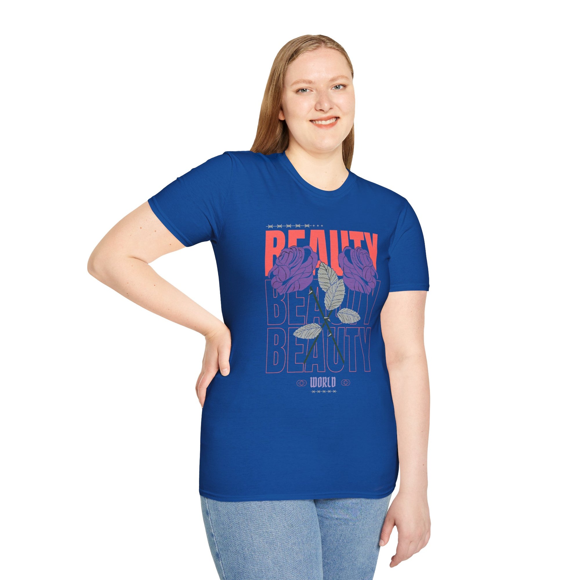 Beauty Floral Unisex Softstyle T-Shirt, Chic Casual Wear, Gift for Friends, Everyday Style, Trendy Graphic Tee, Summer Outfit