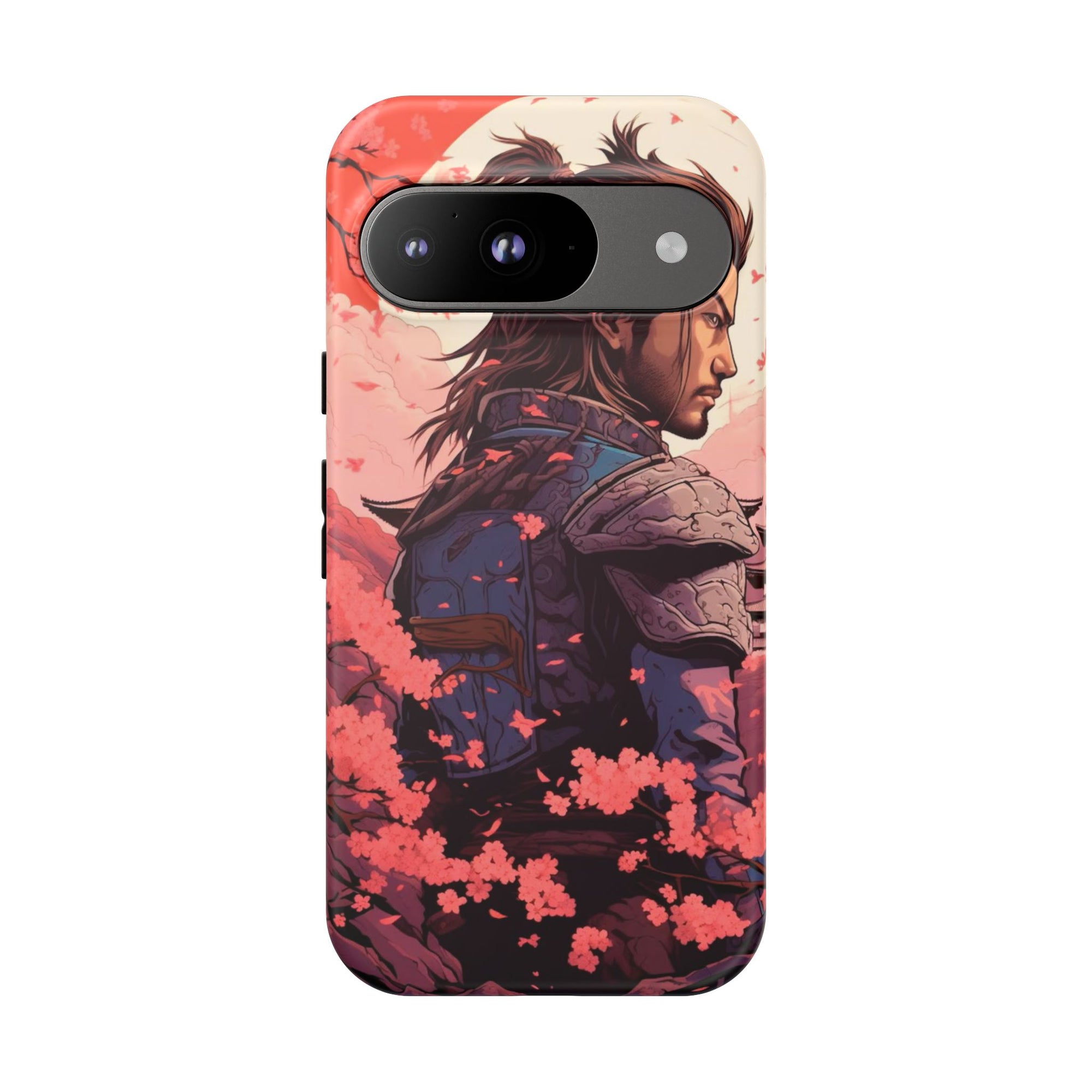 Samurai Phone Case, Tough Cases for Men, Cherry Blossom Art, Gift for Anime Fans, Unique Phone Accessory, Stylish Protection
