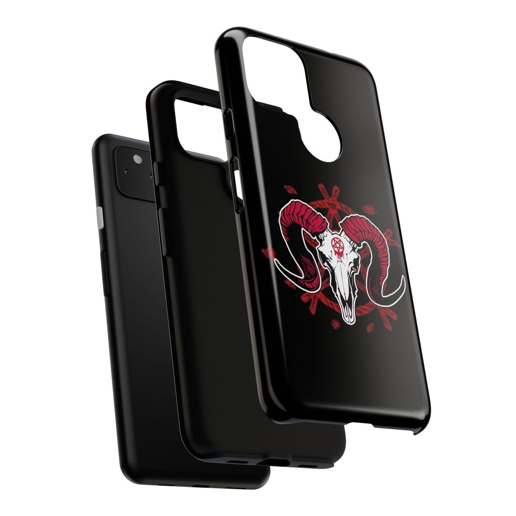 Tough Cases: Dark Aesthetic Phone Case, Gothic Phone Cover, Unique Gift for Him, Occult Design, Animal Skull Artwork, Halloween Decor