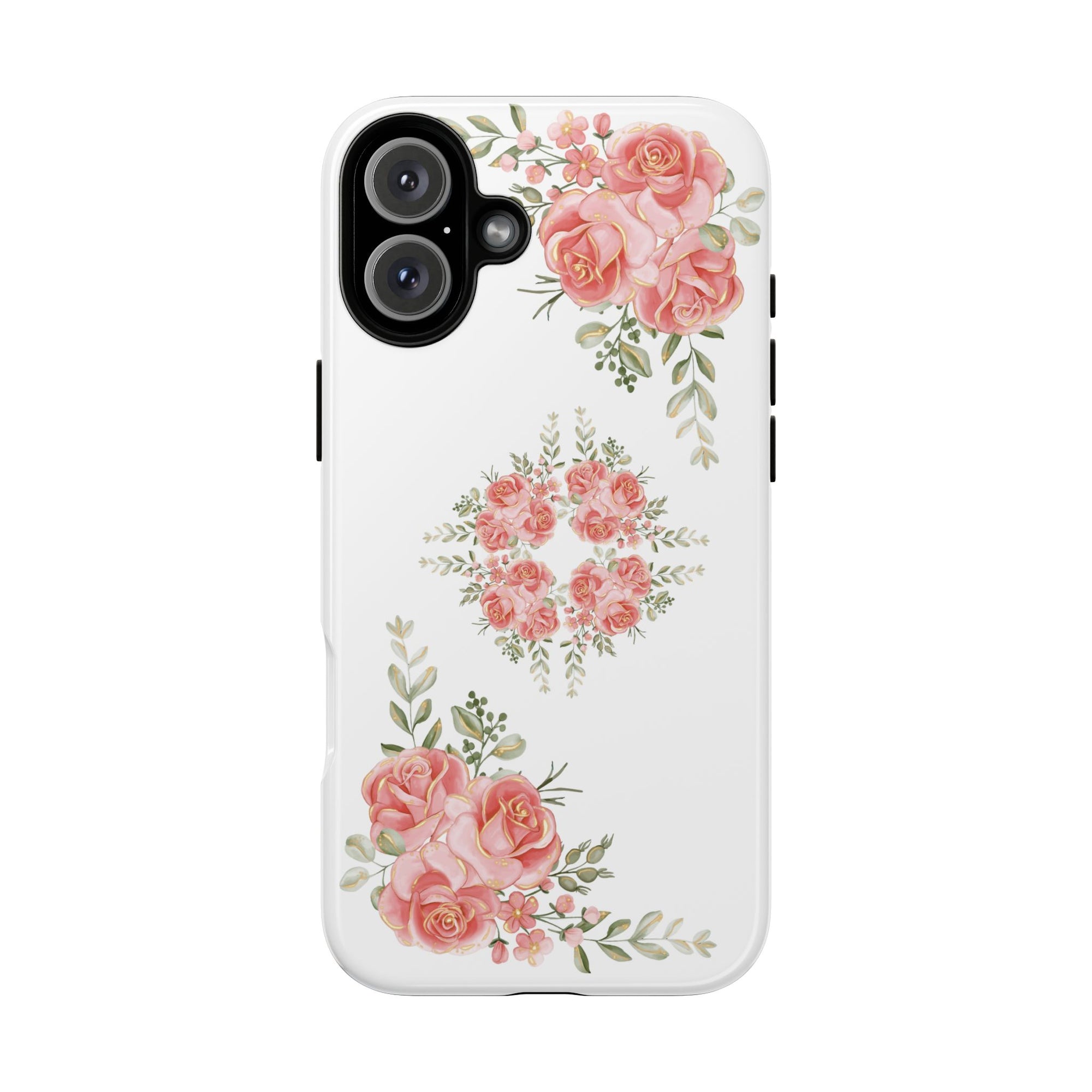 Floral Phone Case, Tough iPhone Case, Rose Design Case, Gift for Her, Floral Phone Cover