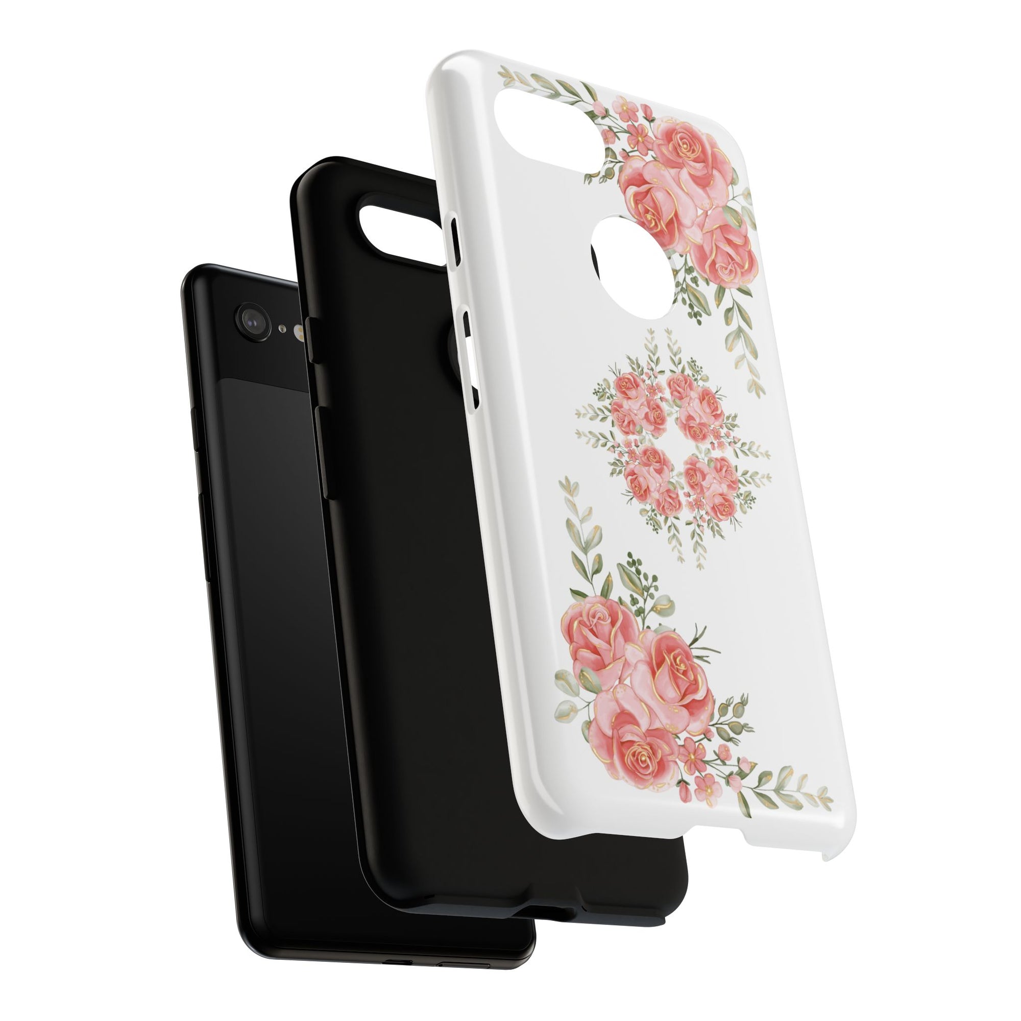 Floral Phone Case, Tough iPhone Case, Rose Design Case, Gift for Her, Floral Phone Cover