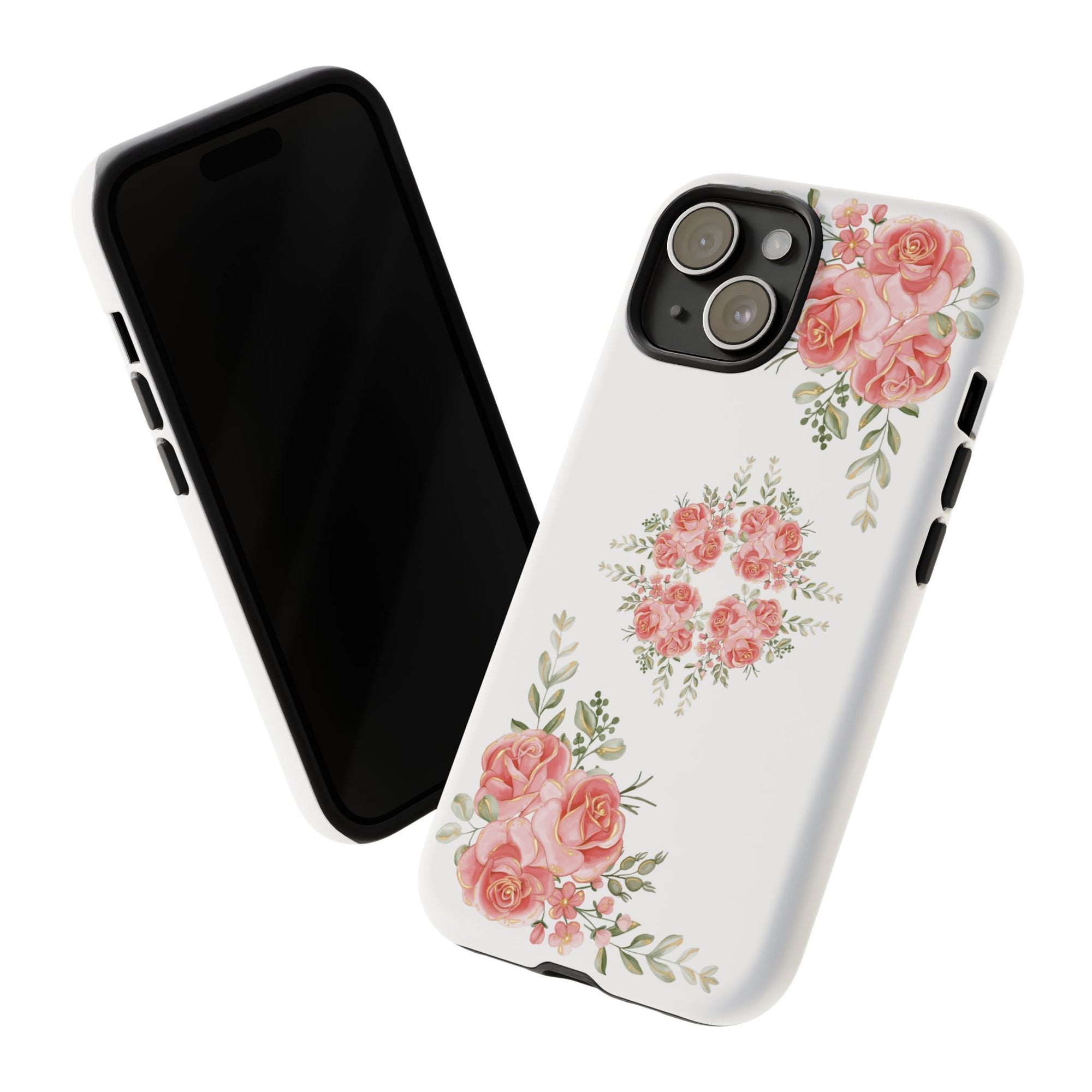 Floral Phone Case, Tough iPhone Case, Rose Design Case, Gift for Her, Floral Phone Cover