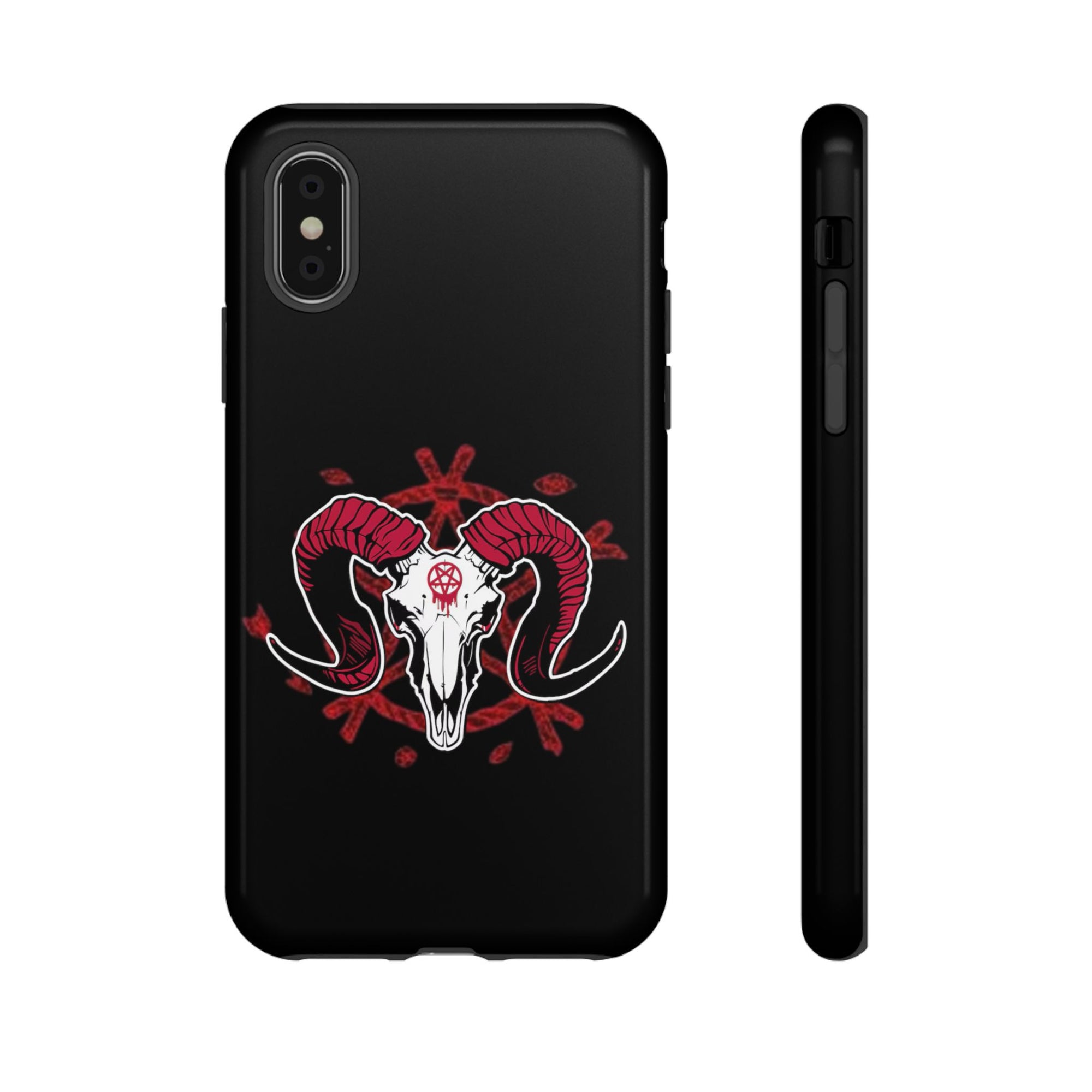 Tough Cases: Dark Aesthetic Phone Case, Gothic Phone Cover, Unique Gift for Him, Occult Design, Animal Skull Artwork, Halloween Decor