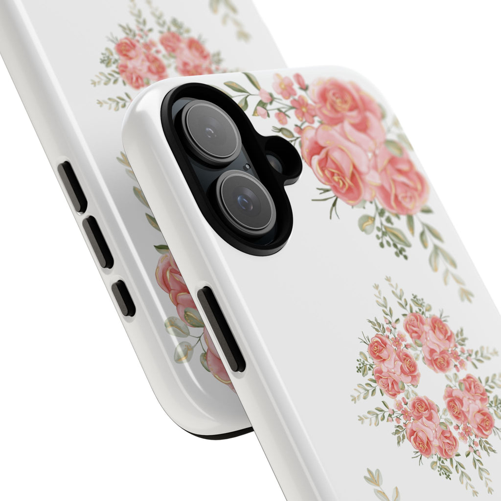 Floral Phone Case, Tough iPhone Case, Rose Design Case, Gift for Her, Floral Phone Cover