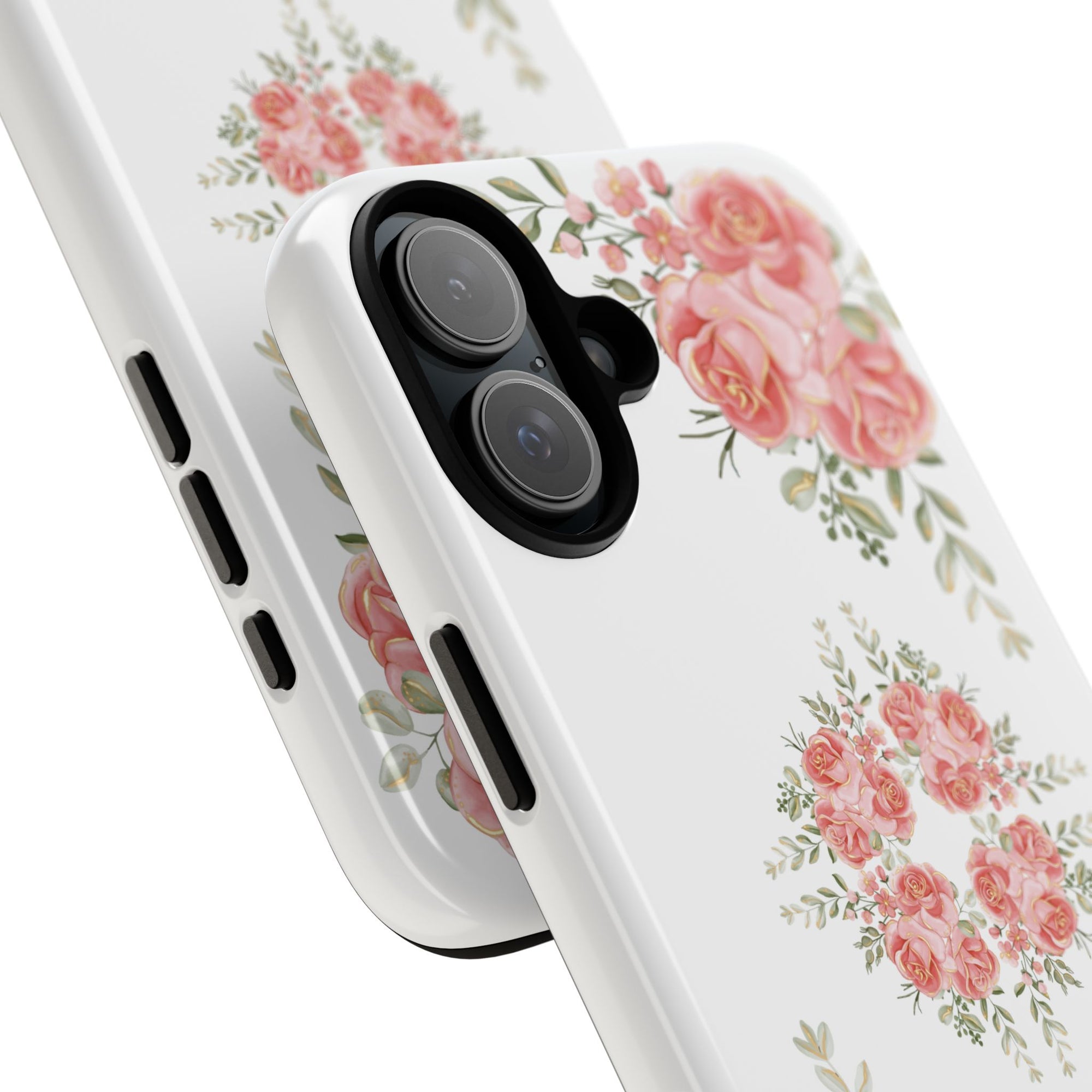 Floral Phone Case, Tough iPhone Case, Rose Design Case, Gift for Her, Floral Phone Cover