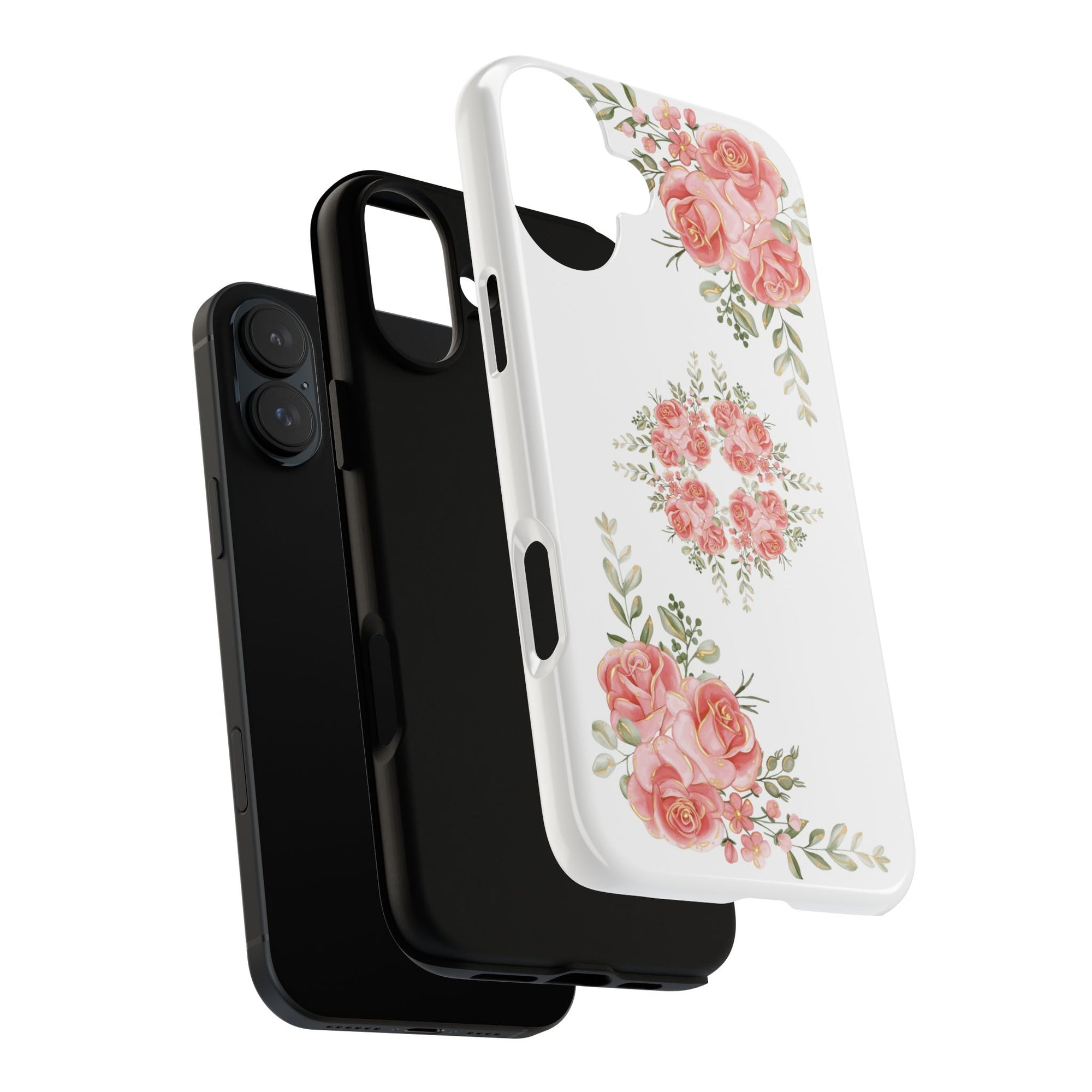 Floral Phone Case, Tough iPhone Case, Rose Design Case, Gift for Her, Floral Phone Cover