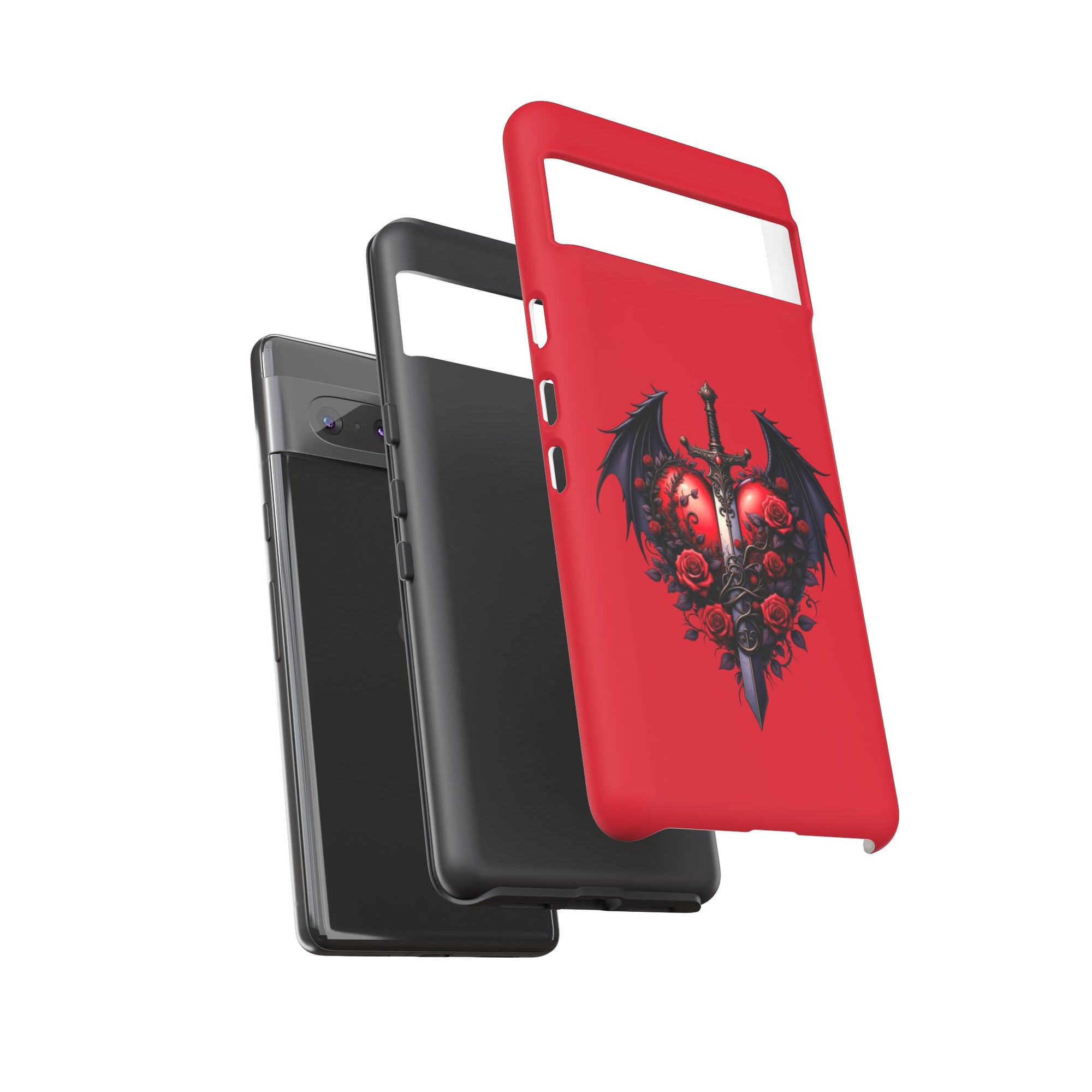 Tough Cases - Gothic Heart Phone Case, Edgy Accessories for Him, Unique Gifts for Her, Valentine's Day, Birthday, Artsy Phone Cover