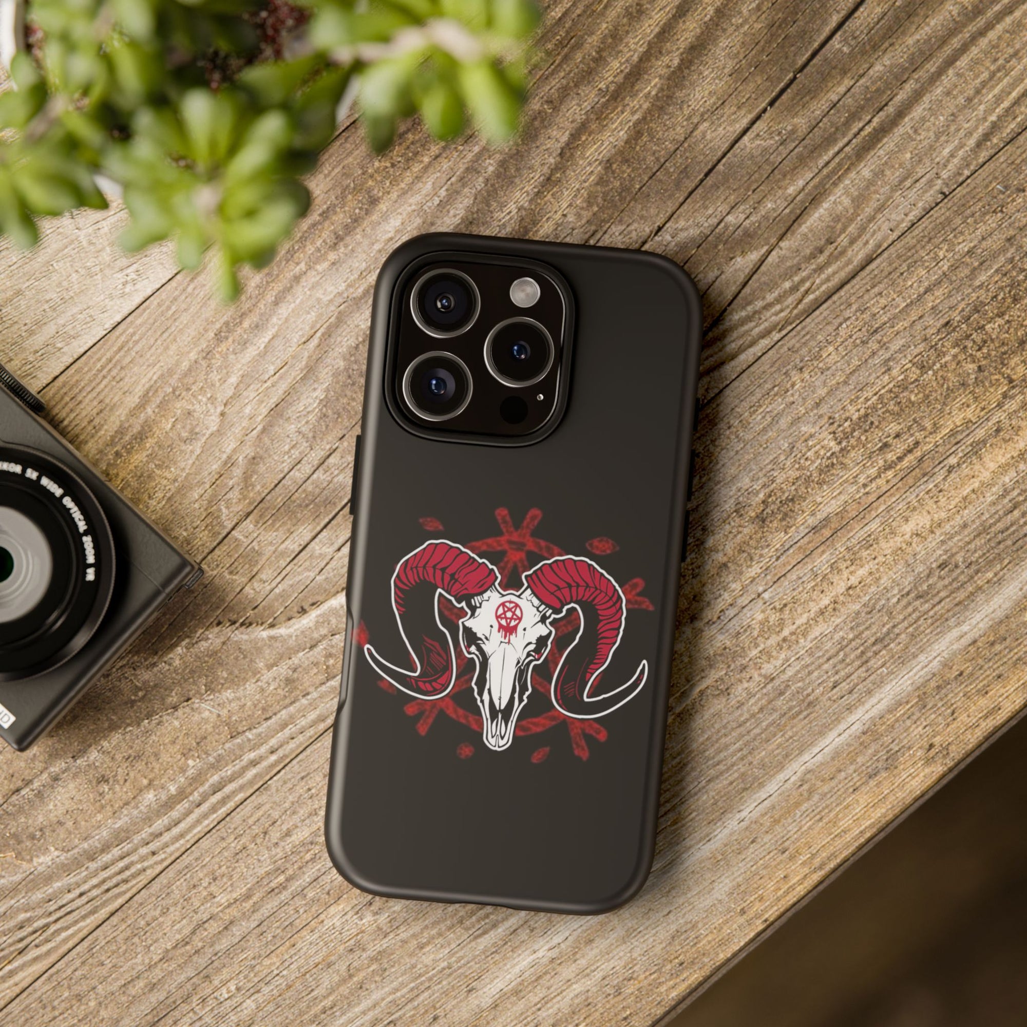 Tough Cases: Dark Aesthetic Phone Case, Gothic Phone Cover, Unique Gift for Him, Occult Design, Animal Skull Artwork, Halloween Decor
