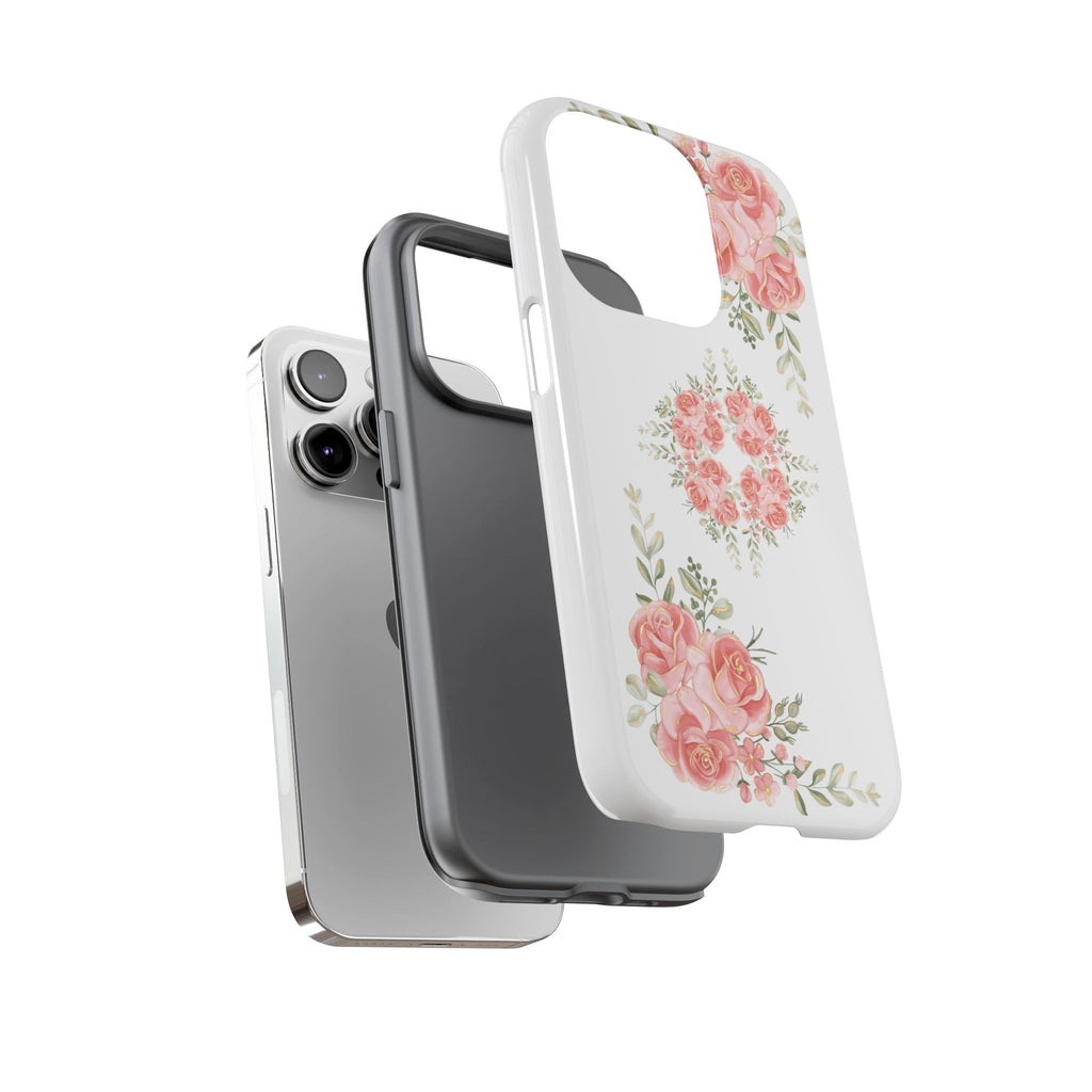 Floral Phone Case, Tough iPhone Case, Rose Design Case, Gift for Her, Floral Phone Cover