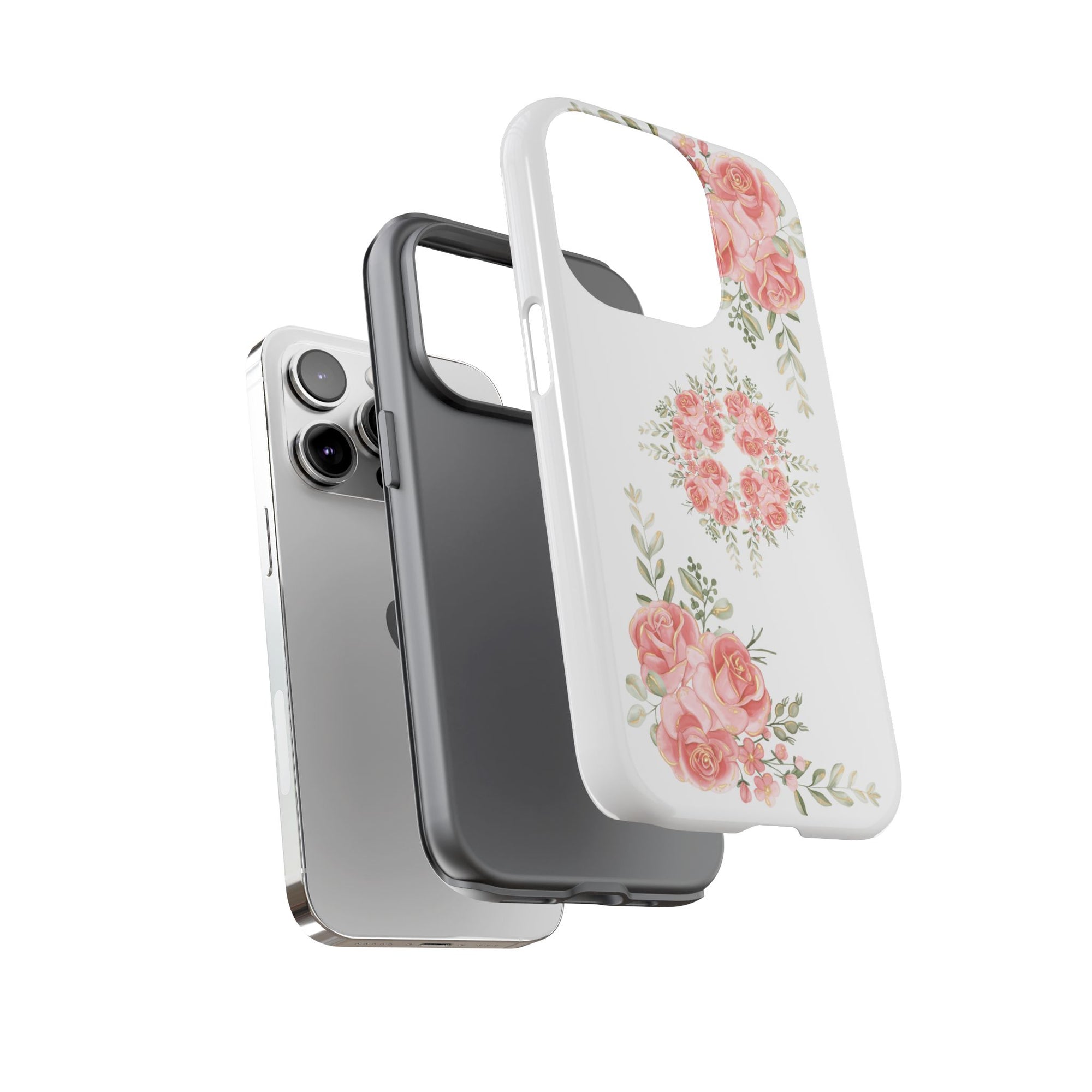 Floral Phone Case, Tough iPhone Case, Rose Design Case, Gift for Her, Floral Phone Cover