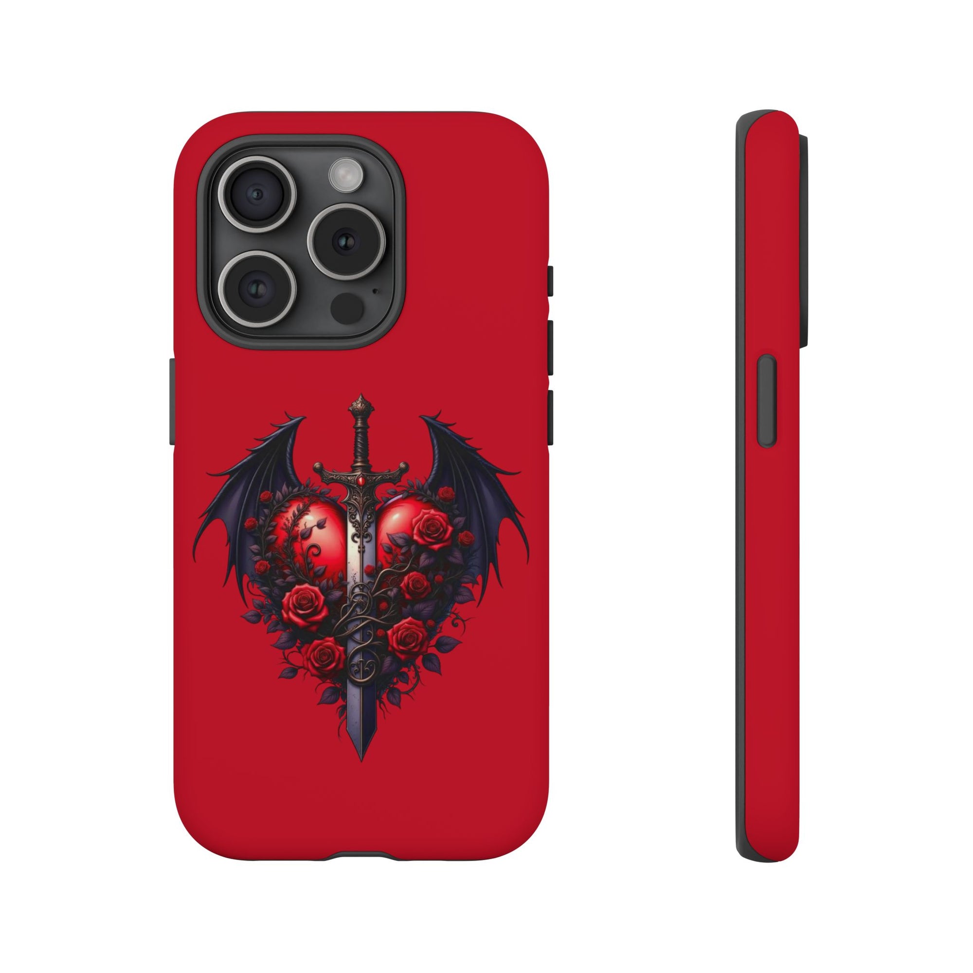 Tough Cases - Gothic Heart Phone Case, Edgy Accessories for Him, Unique Gifts for Her, Valentine's Day, Birthday, Artsy Phone Cover