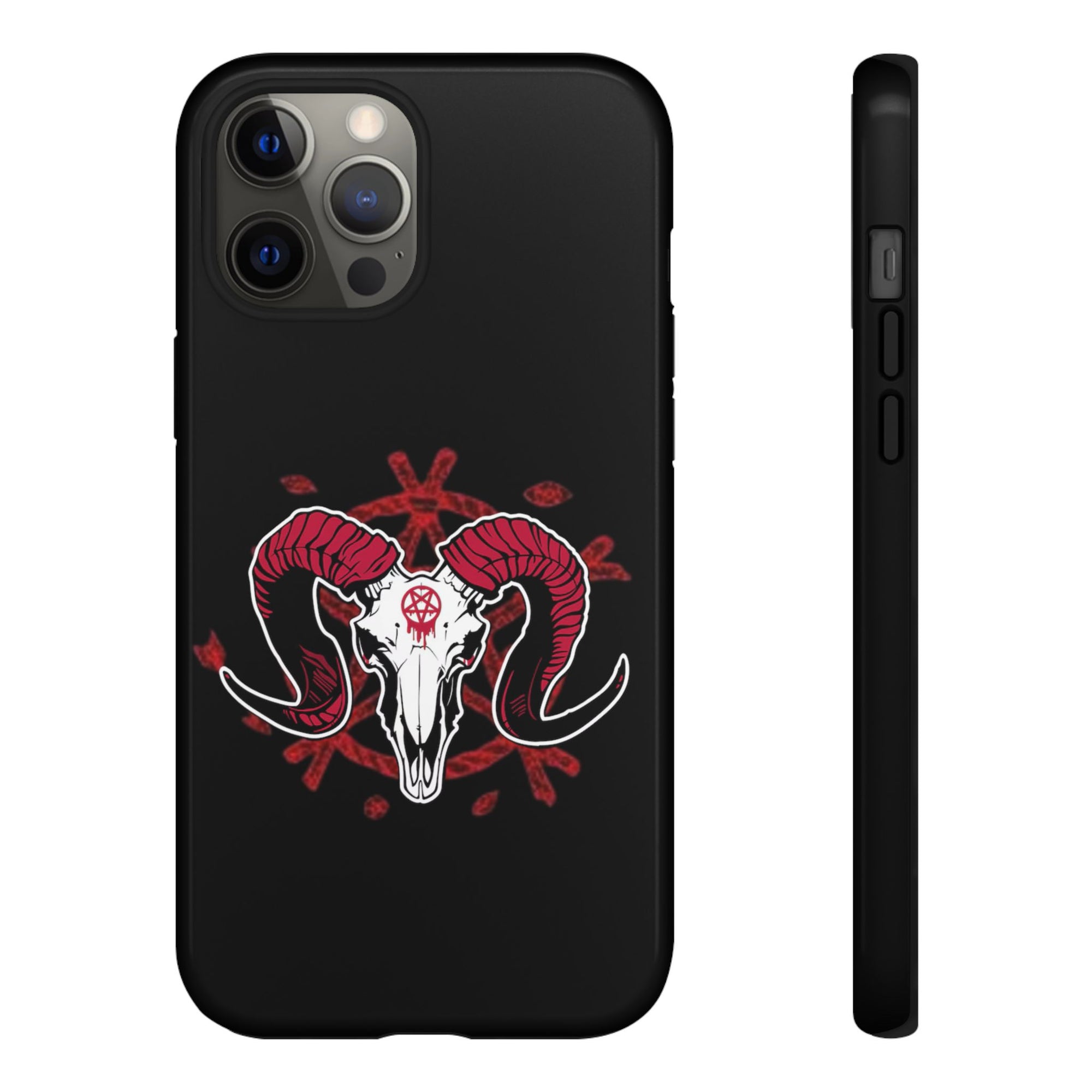 Tough Cases: Dark Aesthetic Phone Case, Gothic Phone Cover, Unique Gift for Him, Occult Design, Animal Skull Artwork, Halloween Decor