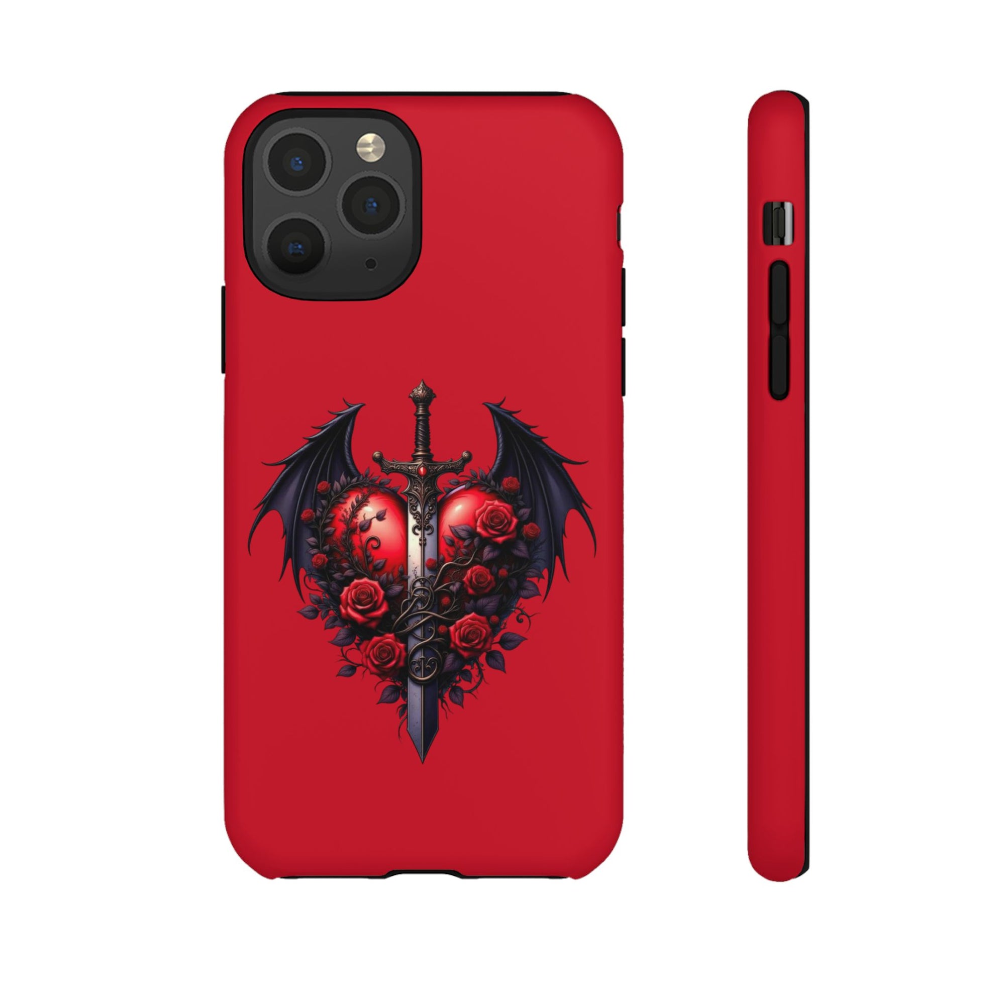 Tough Cases - Gothic Heart Phone Case, Edgy Accessories for Him, Unique Gifts for Her, Valentine's Day, Birthday, Artsy Phone Cover