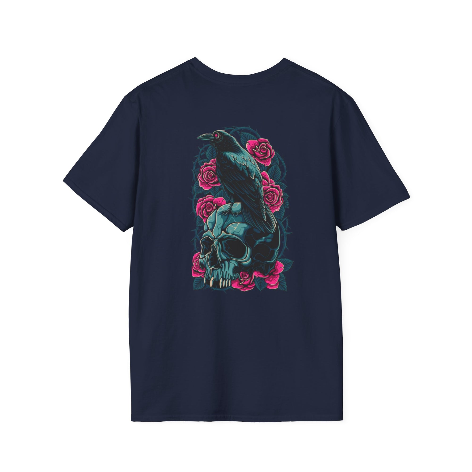 Gothic Skull & Rose Unisex T-Shirt | Boho Style Tee, Casual Wear, Gift for Her, Halloween Shirt, Graphic Tee