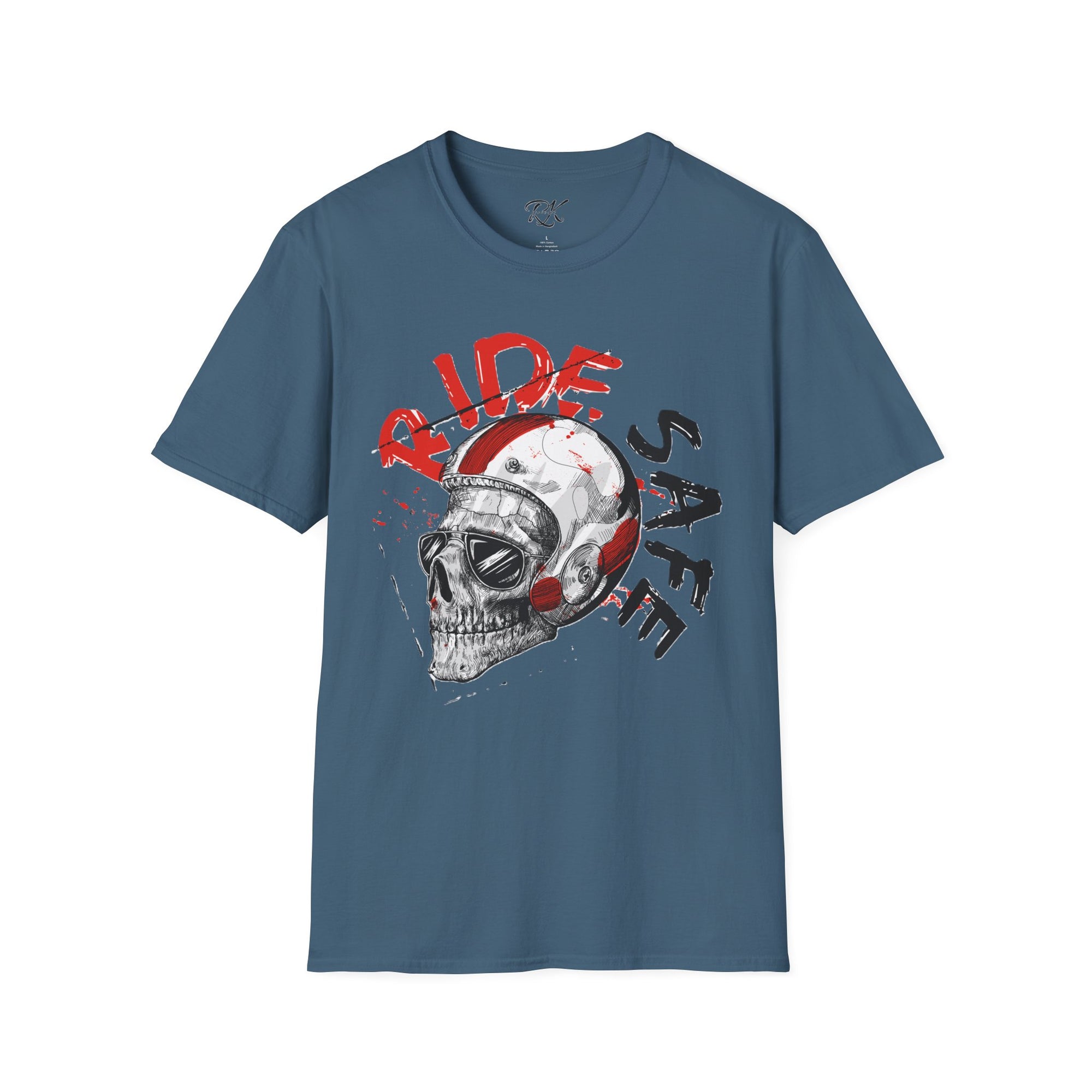 Ride Safe Skull T-Shirt | Unisex Softstyle Tee for Bikers | Perfect for Motorcyclists, Casual Wear, Gifts, and Events