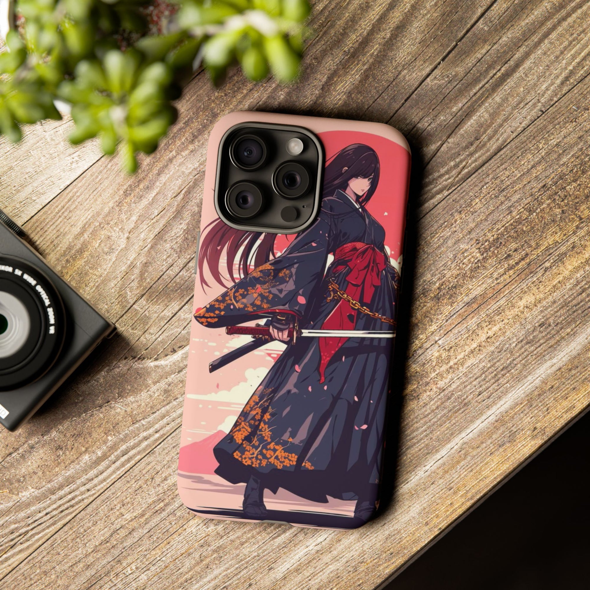 Stylish Phone Case with Warrior Design, Tough Phone Cover for Anime Lovers, Gift for Gamers, Cute Phone Accessories, Unique Tech Gifts