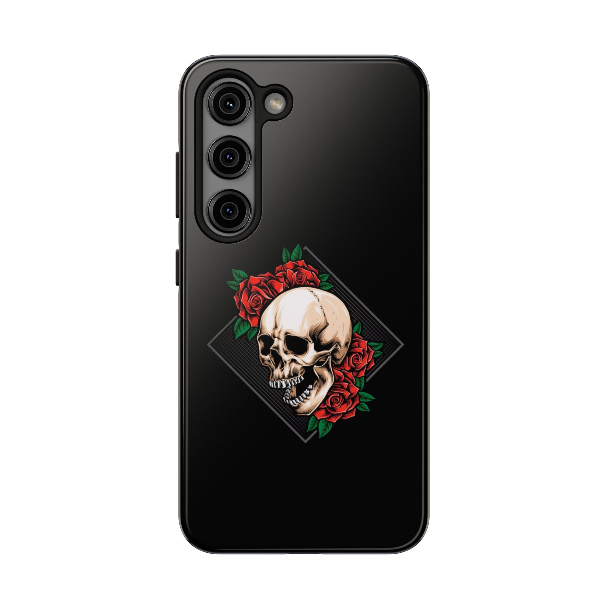 Tough Phone Cases with Skull and Roses Design | Edgy Protection, iPhone & Android Covers, Gothic Gifts, Unique Phone Accessories