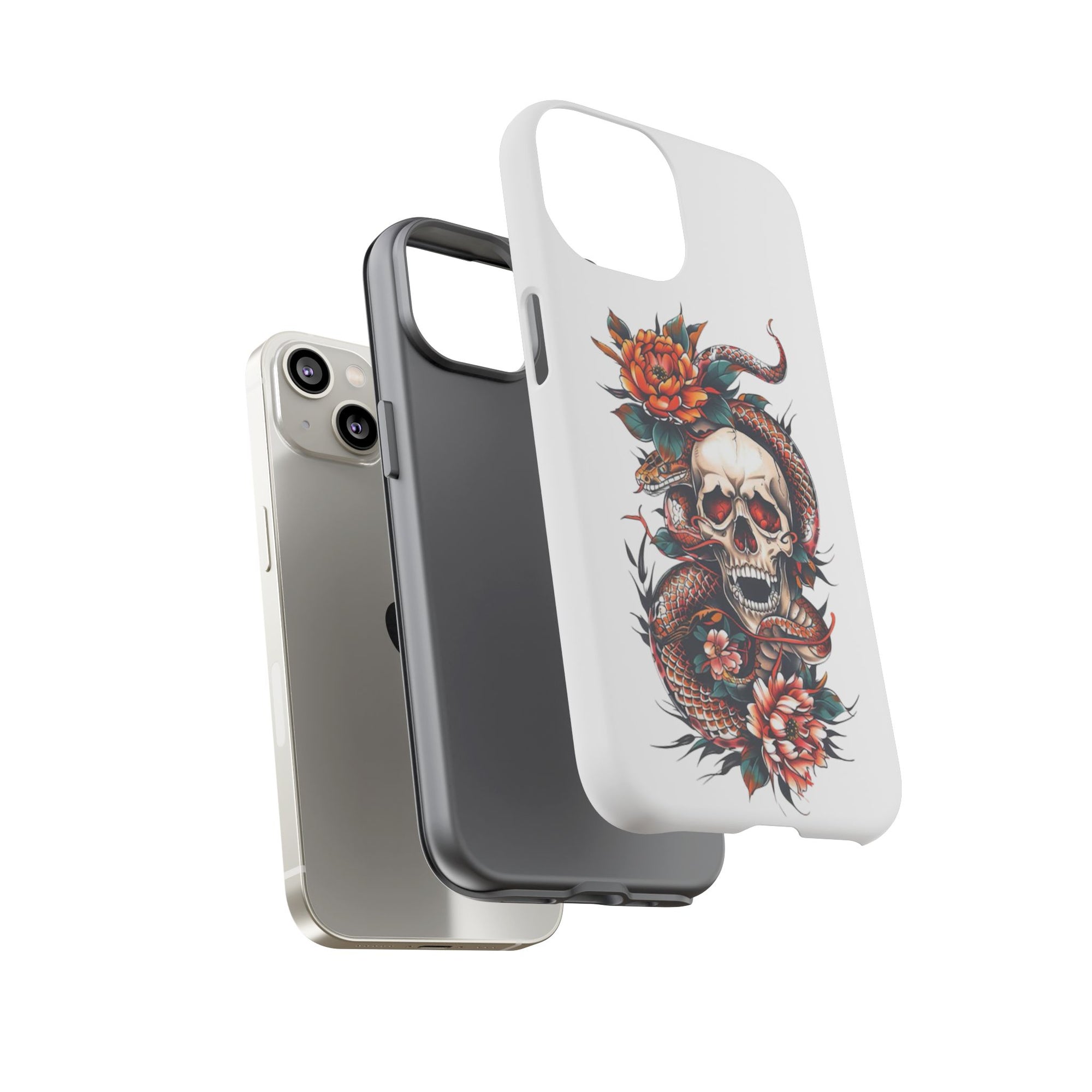 Tough Cases: Skull and Snake Phone Cases, Edgy Accessories, Alternative Fashion, Quirky Gift Ideas, Gothic Style