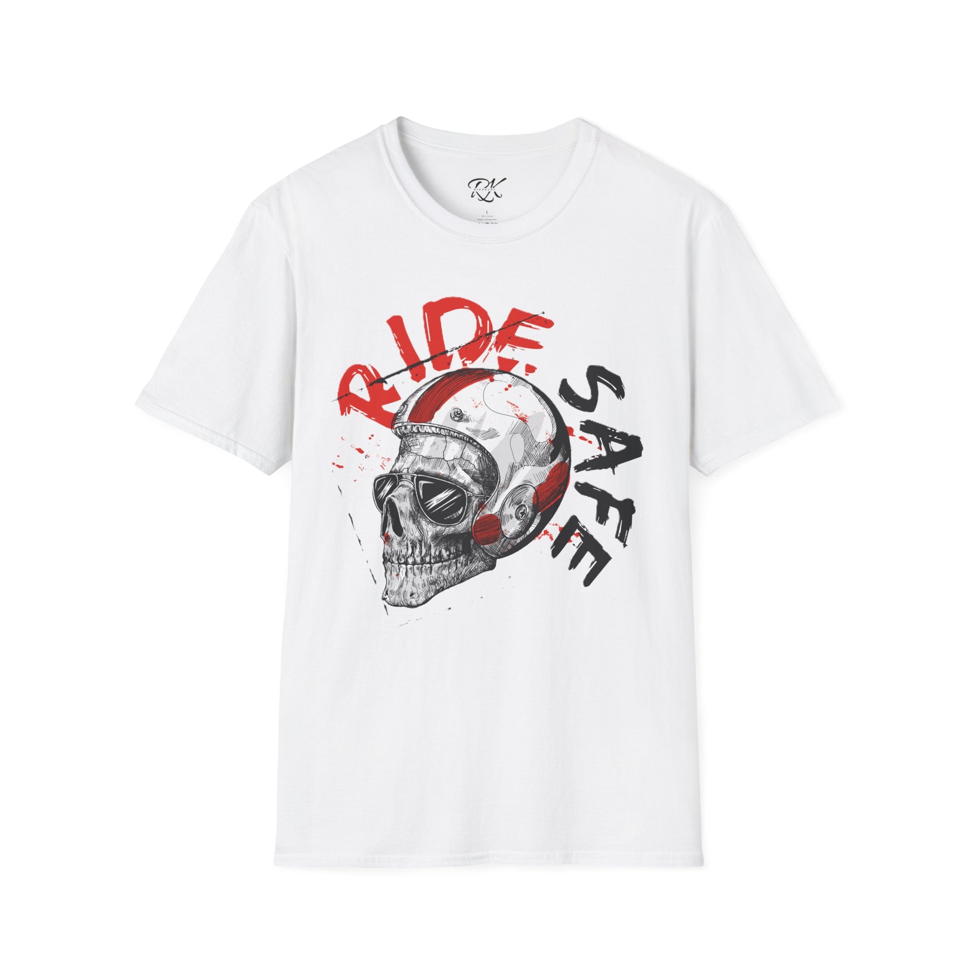 Ride Safe Skull T-Shirt | Unisex Softstyle Tee for Bikers | Perfect for Motorcyclists, Casual Wear, Gifts, and Events