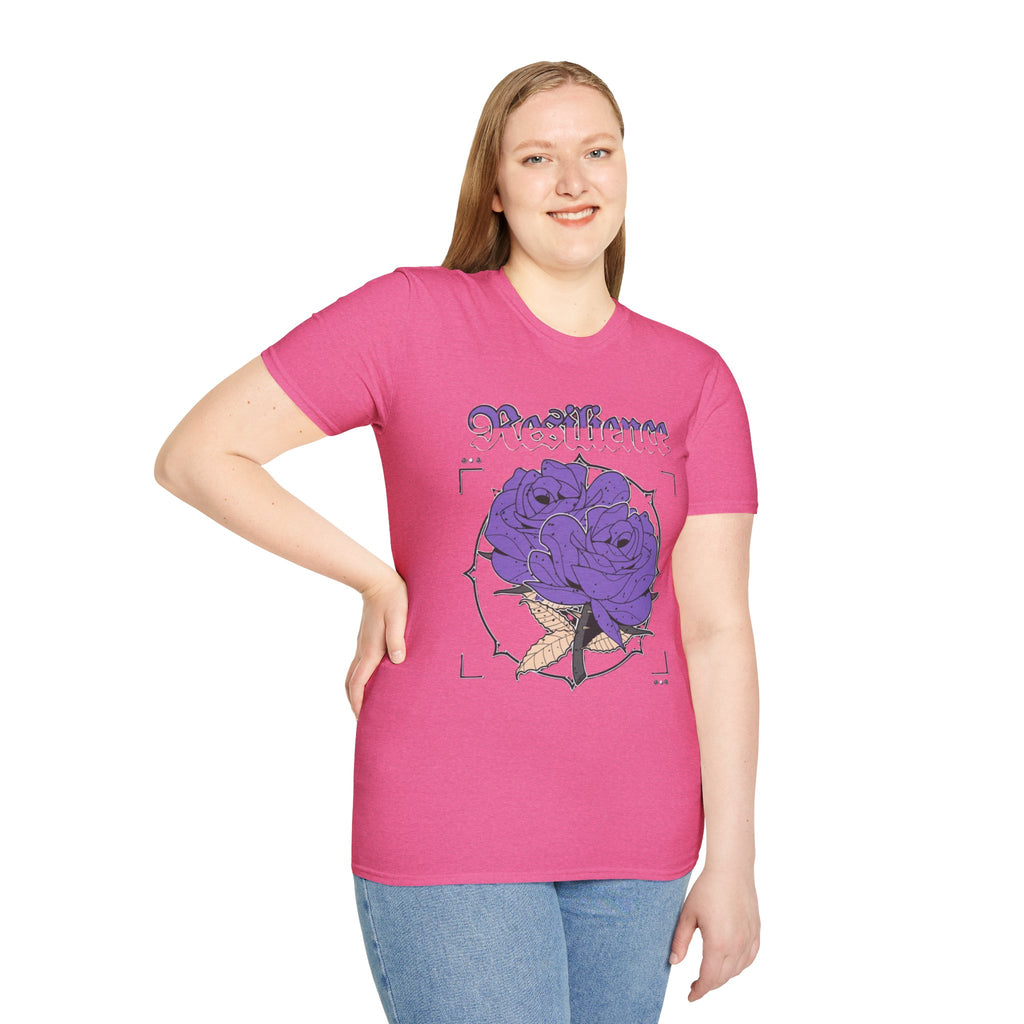 Purple Rose Graphic T-Shirt, Soft Stylish Tee, Unisex Floral Apparel, Gift for Her, Spring Outfit Idea, Vintage Aesthetic Top