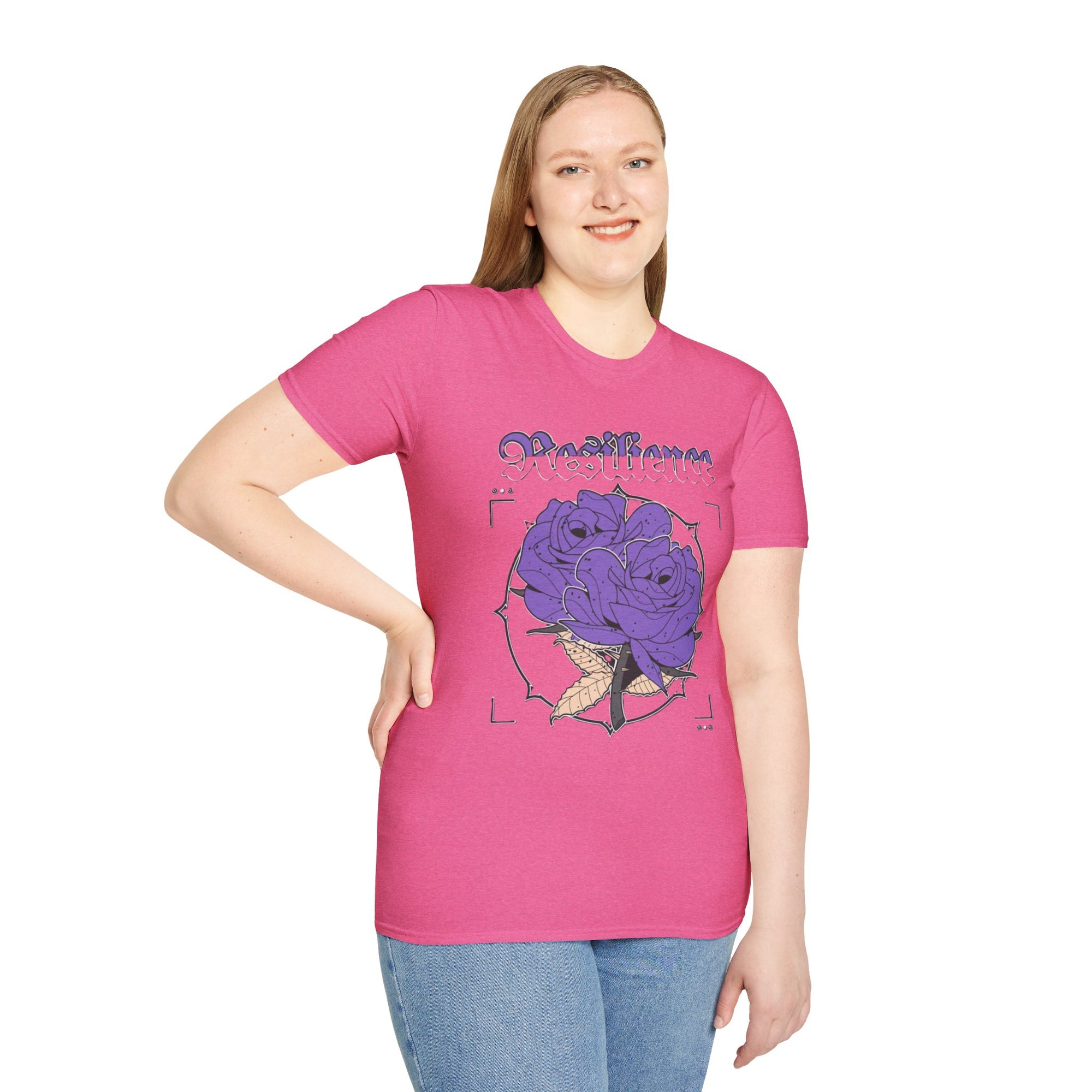 Purple Rose Graphic T-Shirt, Soft Stylish Tee, Unisex Floral Apparel, Gift for Her, Spring Outfit Idea, Vintage Aesthetic Top