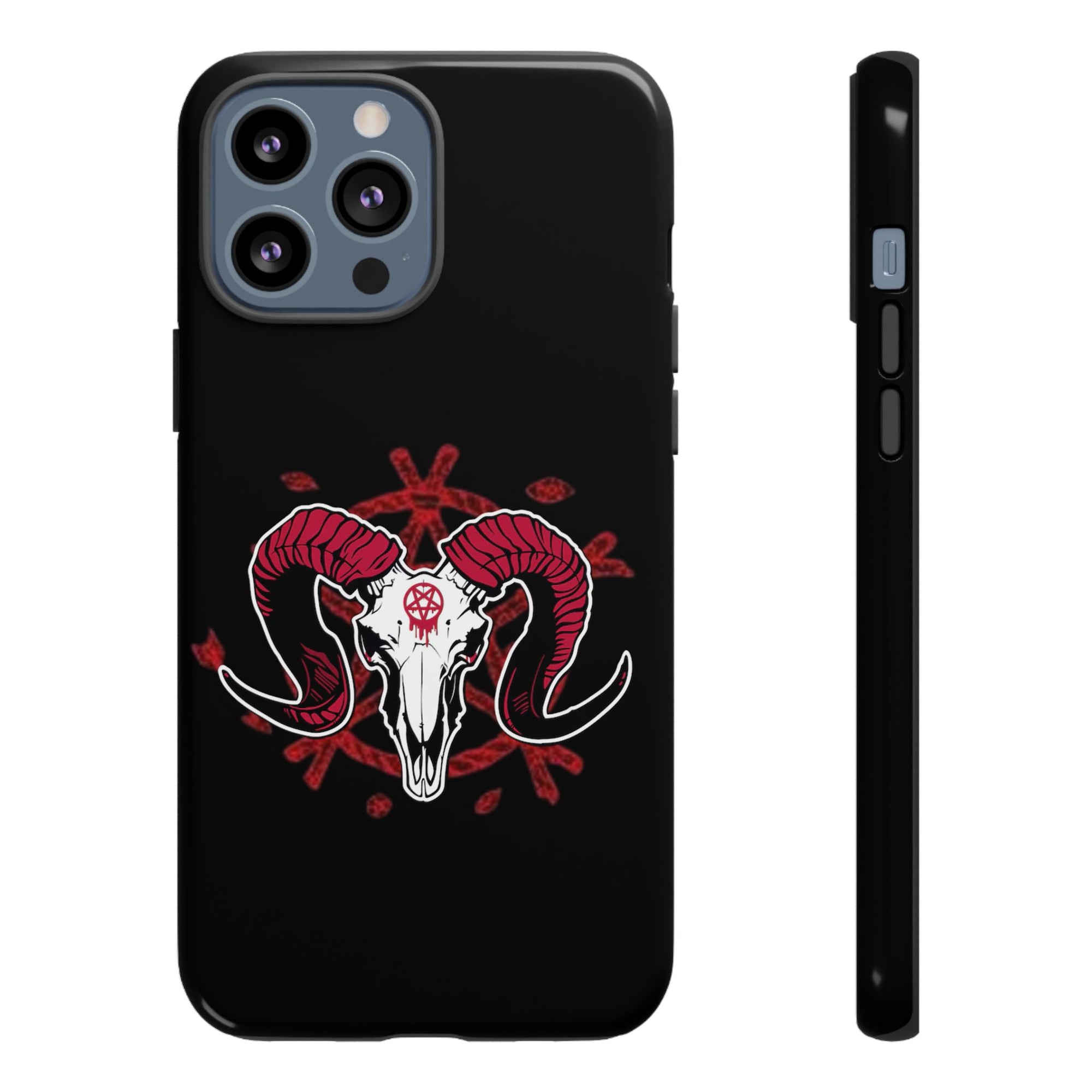 Tough Cases: Dark Aesthetic Phone Case, Gothic Phone Cover, Unique Gift for Him, Occult Design, Animal Skull Artwork, Halloween Decor
