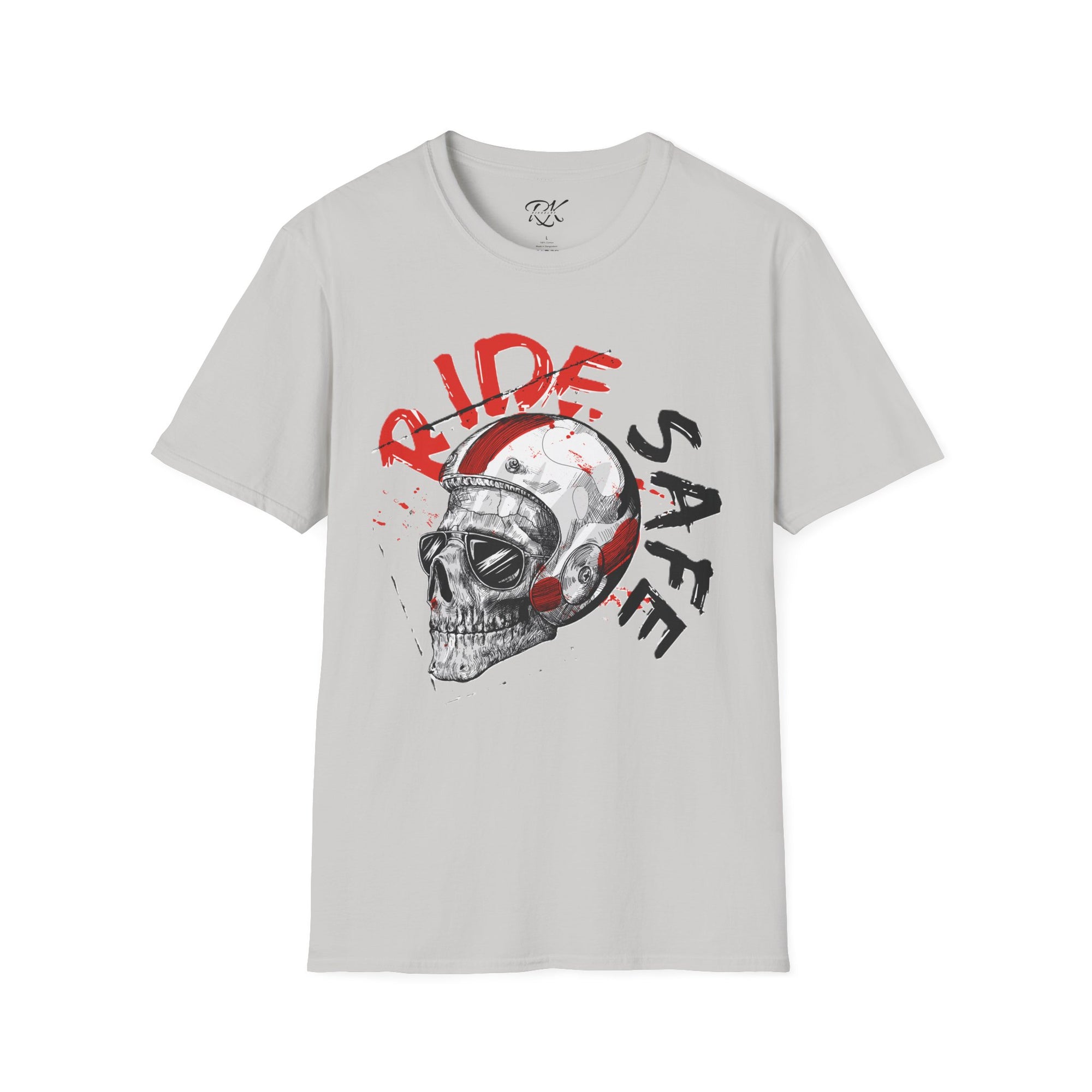 Ride Safe Skull T-Shirt | Unisex Softstyle Tee for Bikers | Perfect for Motorcyclists, Casual Wear, Gifts, and Events