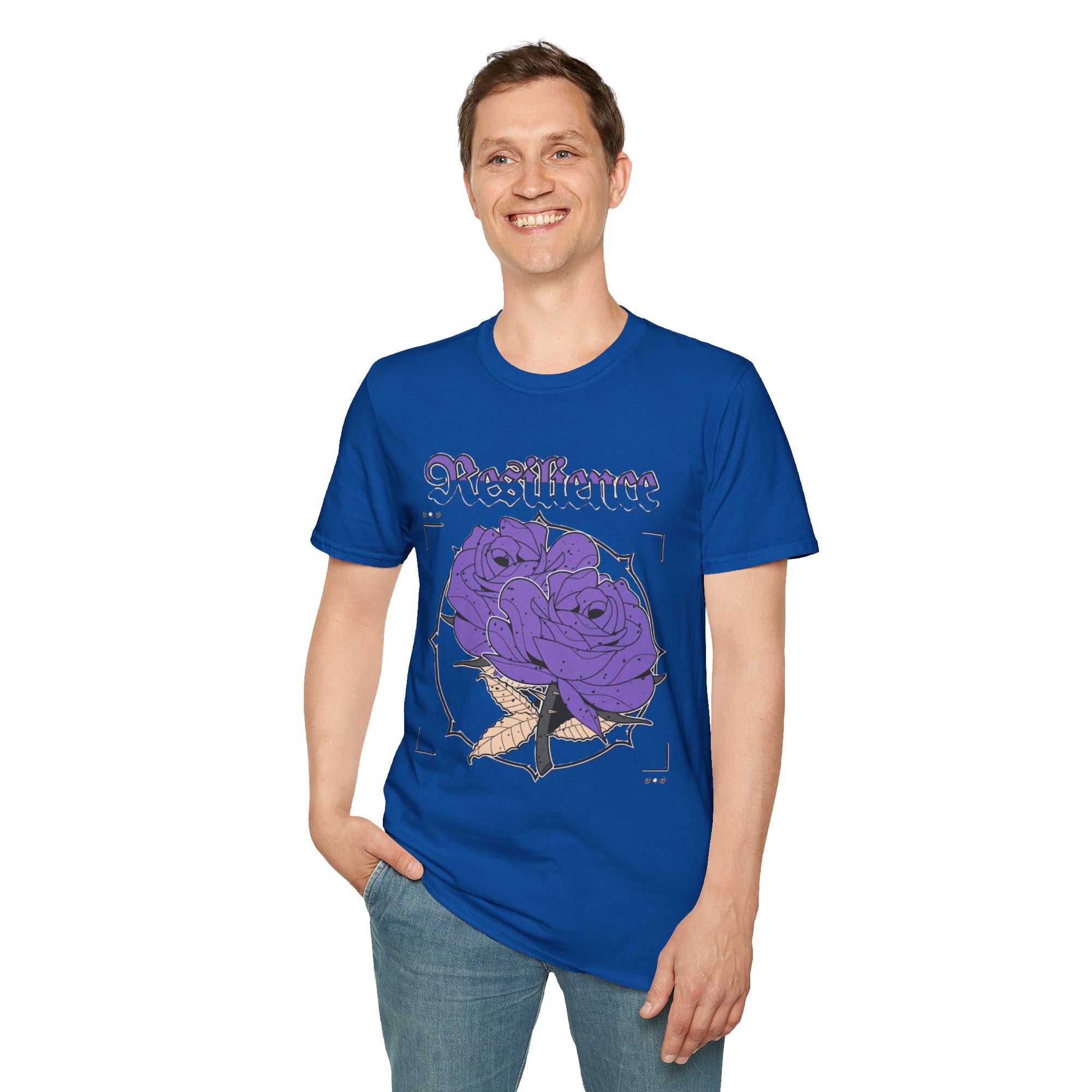 Purple Rose Graphic T-Shirt, Soft Stylish Tee, Unisex Floral Apparel, Gift for Her, Spring Outfit Idea, Vintage Aesthetic Top